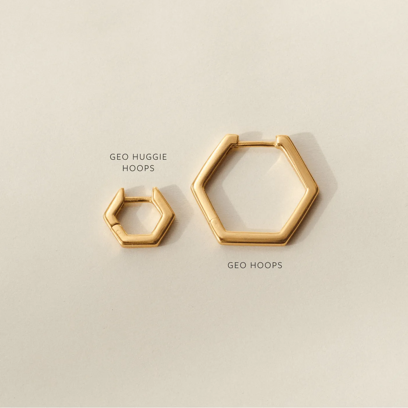 Geo Huggie Hoops sold by GLDN product image thumbnail 5