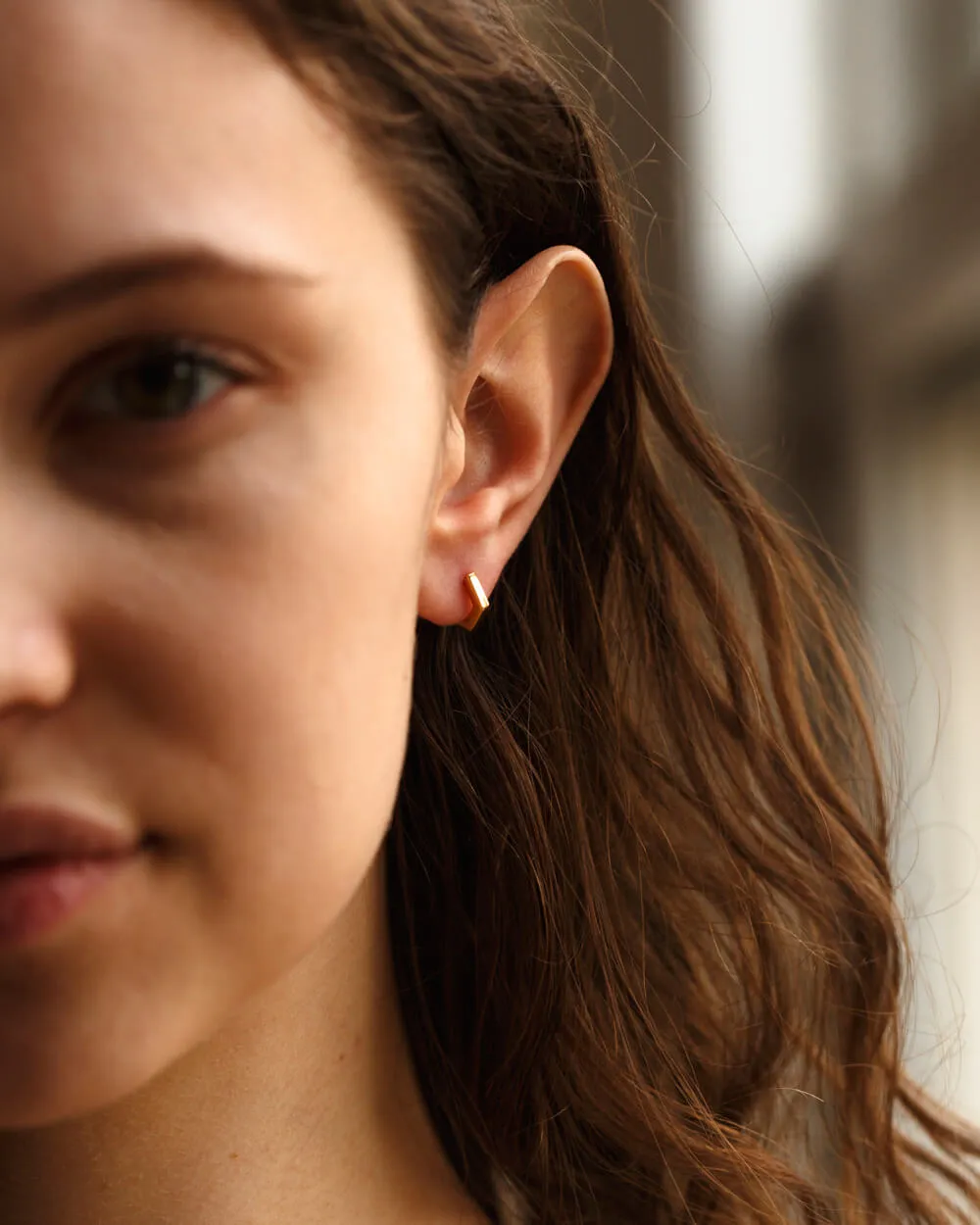 Geo Huggie Hoops sold by GLDN product image thumbnail 4