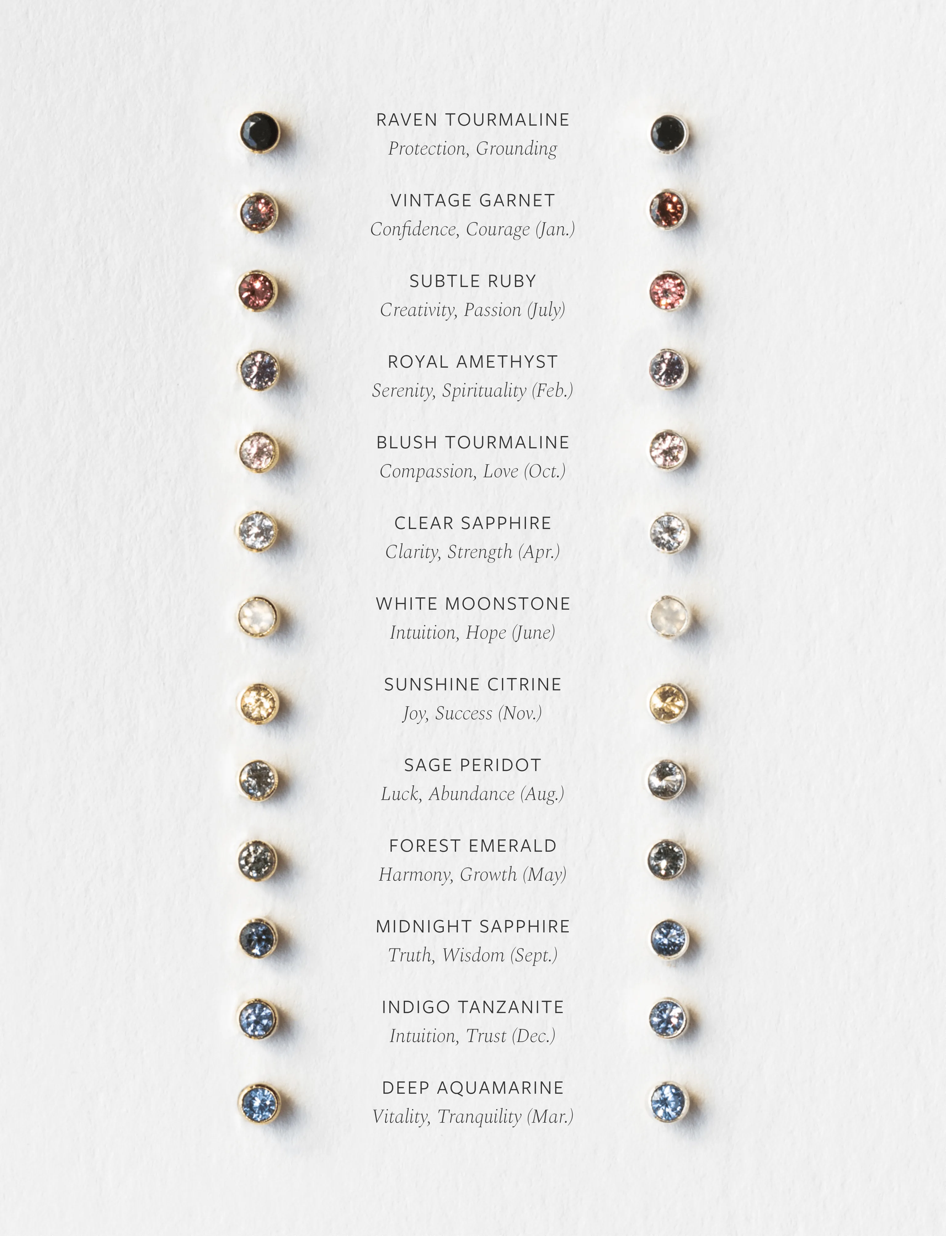 Aura Gemstone Studs sold by GLDN product image thumbnail 3