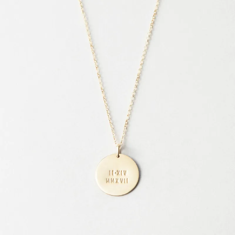 Numerals Disk Necklace sold by GLDN