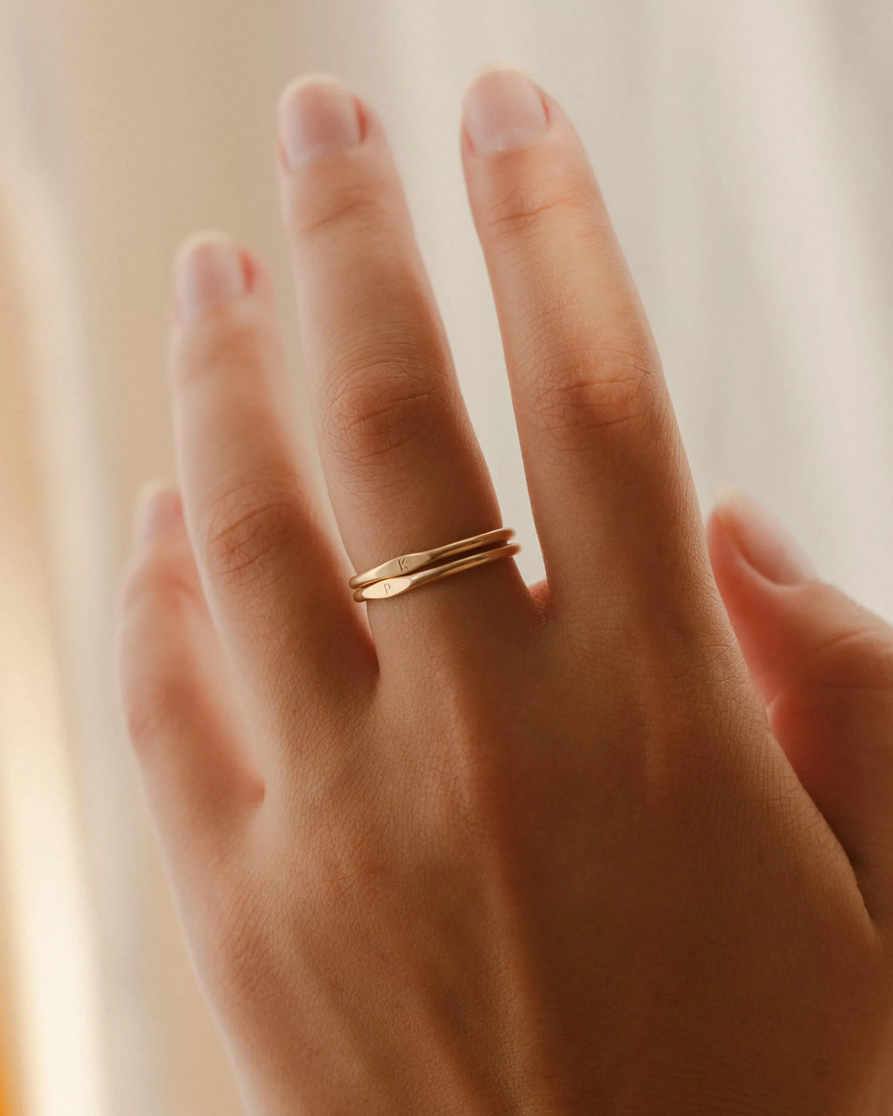 Micro Signet Ring Duo Set sold by GLDN