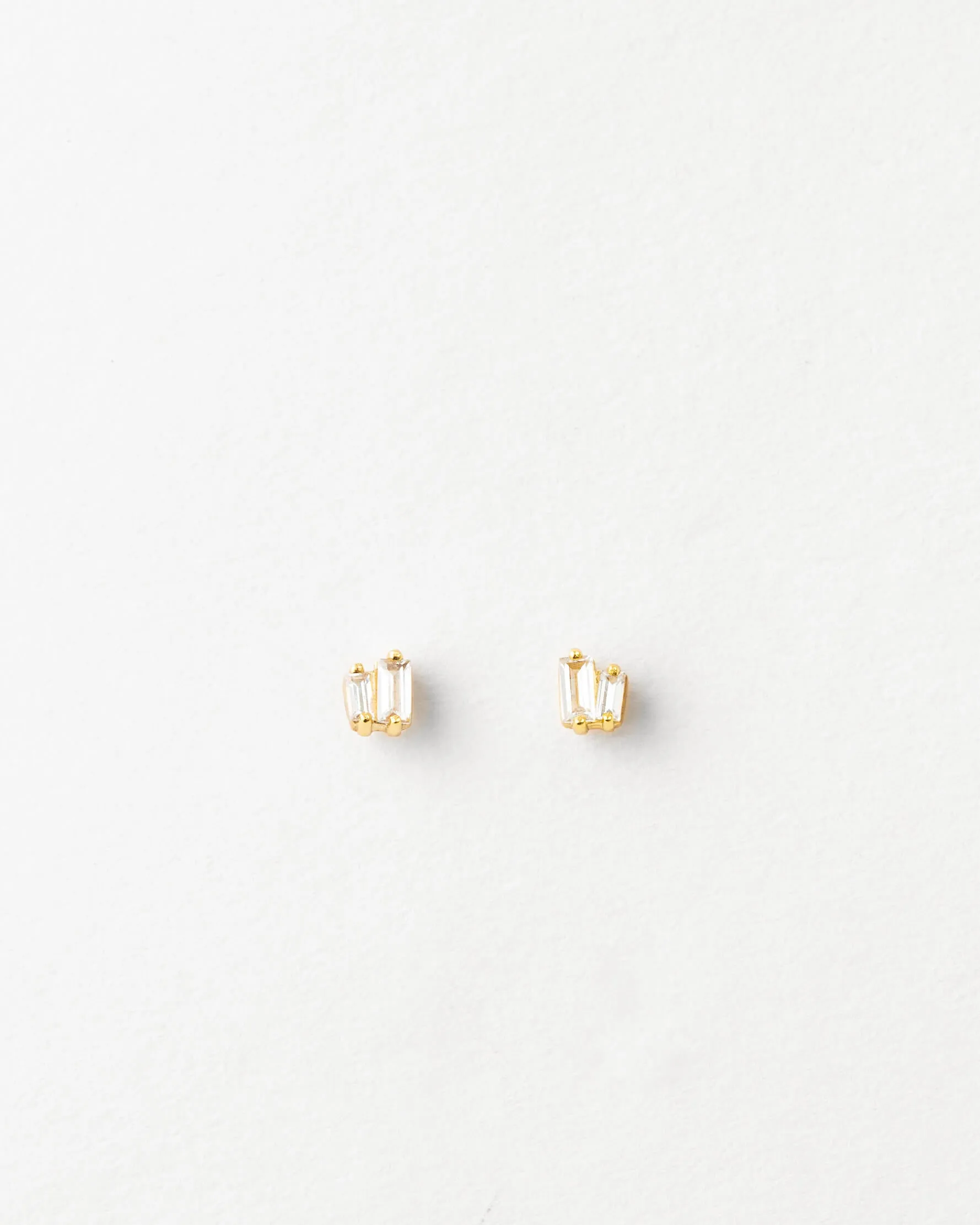 Jules White Sapphire Studs sold by GLDN product image thumbnail 2