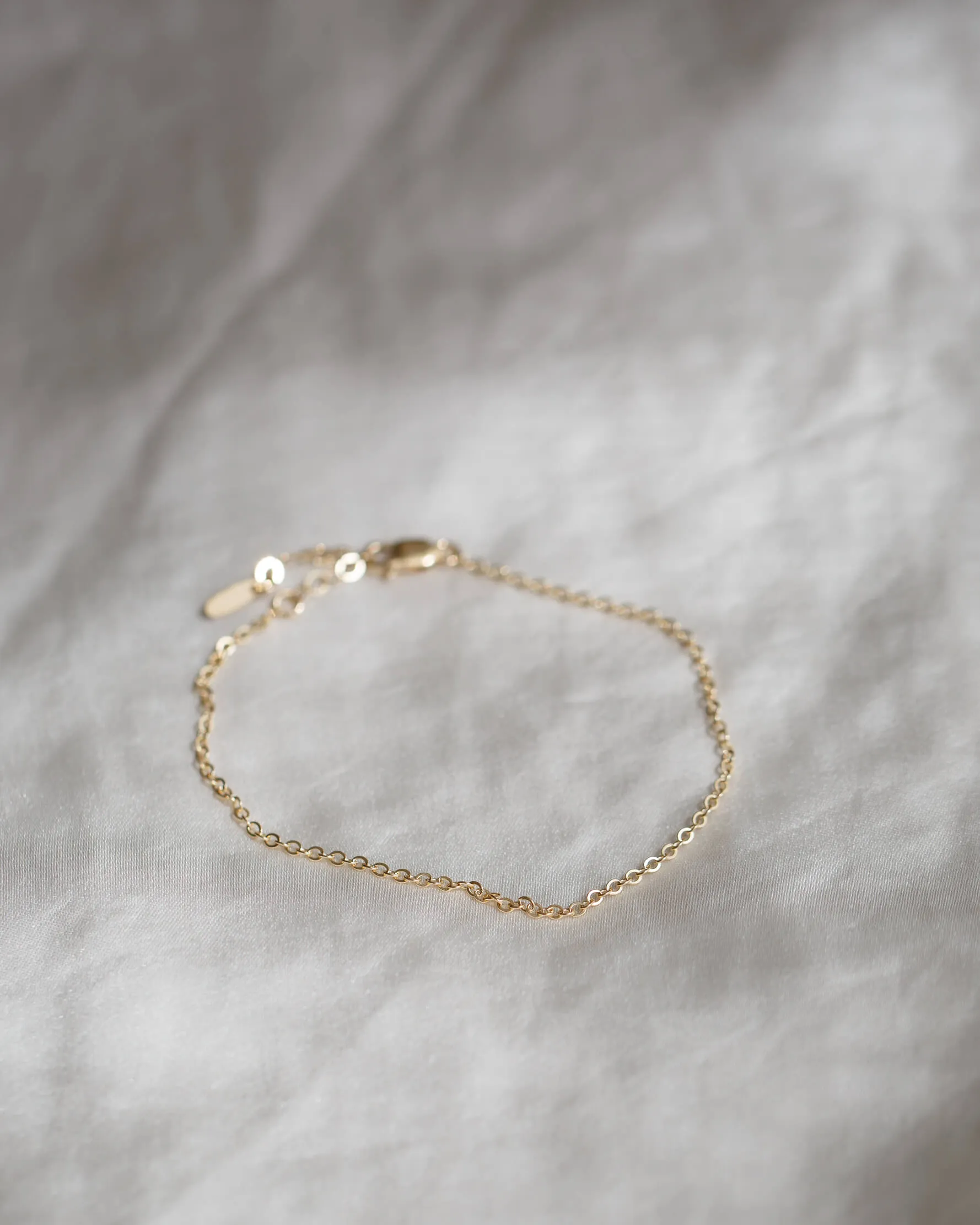 Solid Gold Dainty Chain Bracelet sold by GLDN product image thumbnail 3