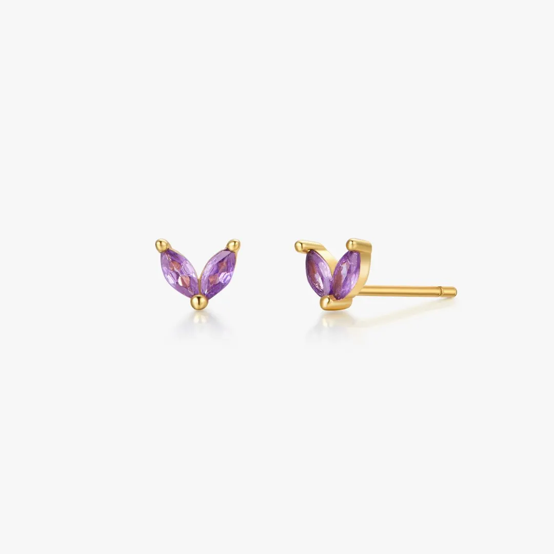 Purple Sprout Sterling Studs in Gold sold by Flaire & Co.