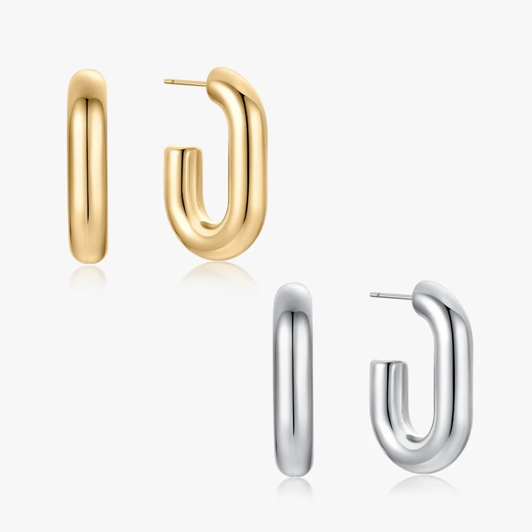 Chunky Oval Hollow Hoops sold by Flaire & Co.