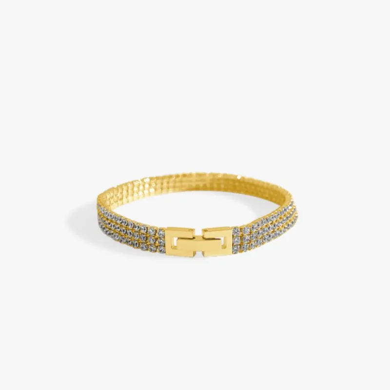 Pave Gems Bracelet in Gold sold by Flaire & Co.