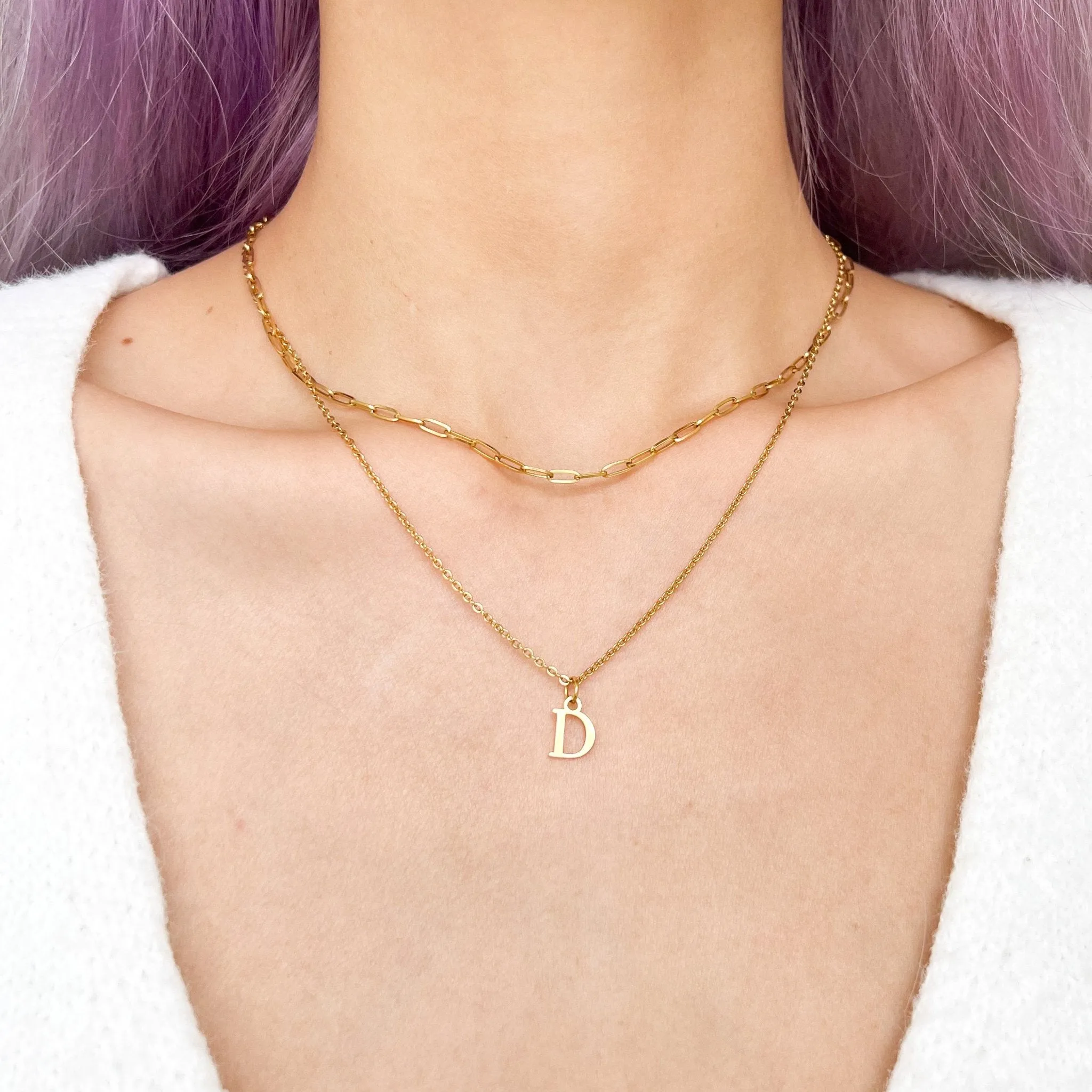 Perfectly Dainty Initial Necklace in Gold sold by Flaire & Co. product image thumbnail 2