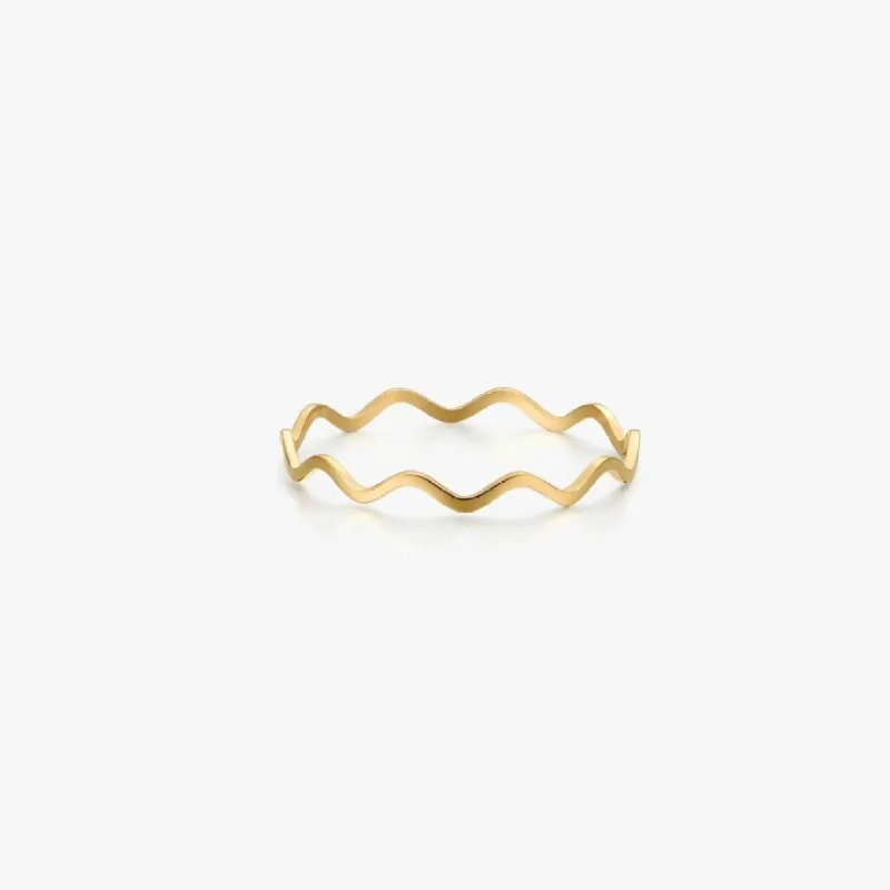 Wavy Stacking Ring in Gold sold by Flaire & Co.