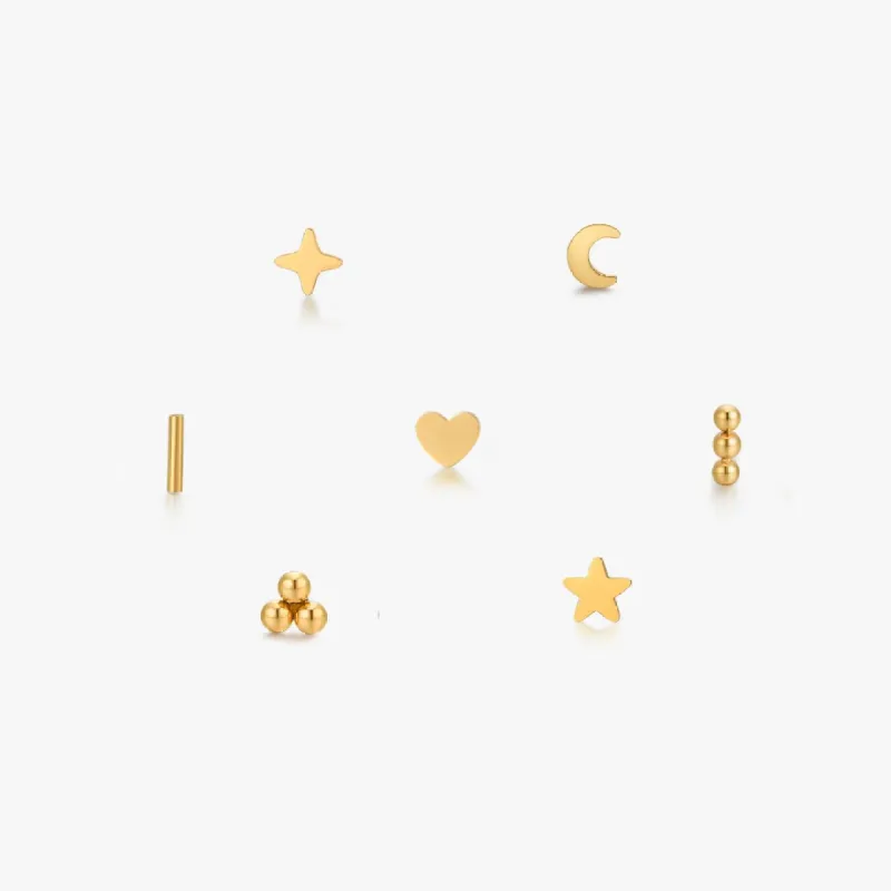 Simple Studs Bundle Gold sold by Flaire & Co.