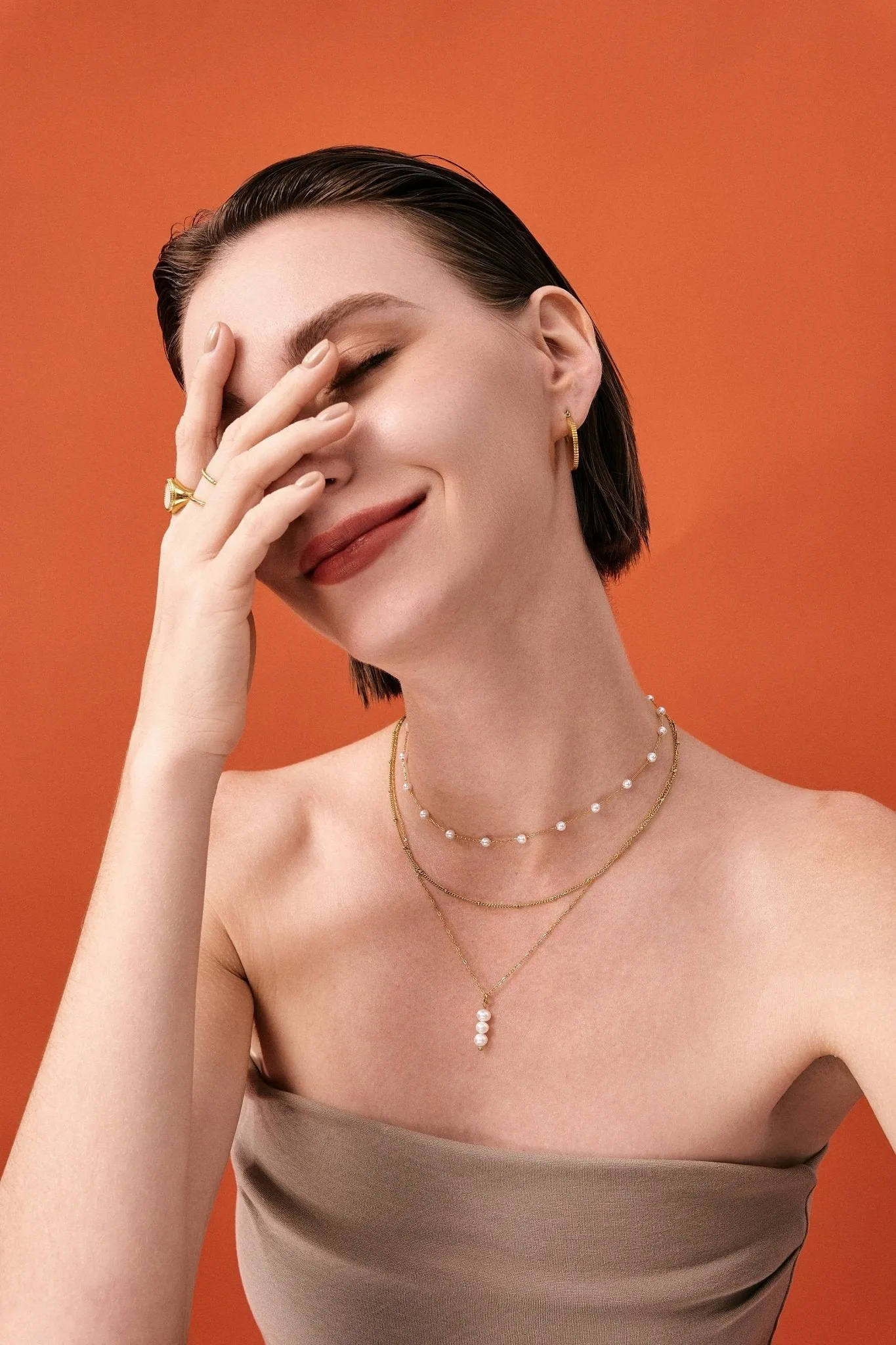 Two Layer Pearl Necklace sold by Flaire & Co. product image thumbnail 4