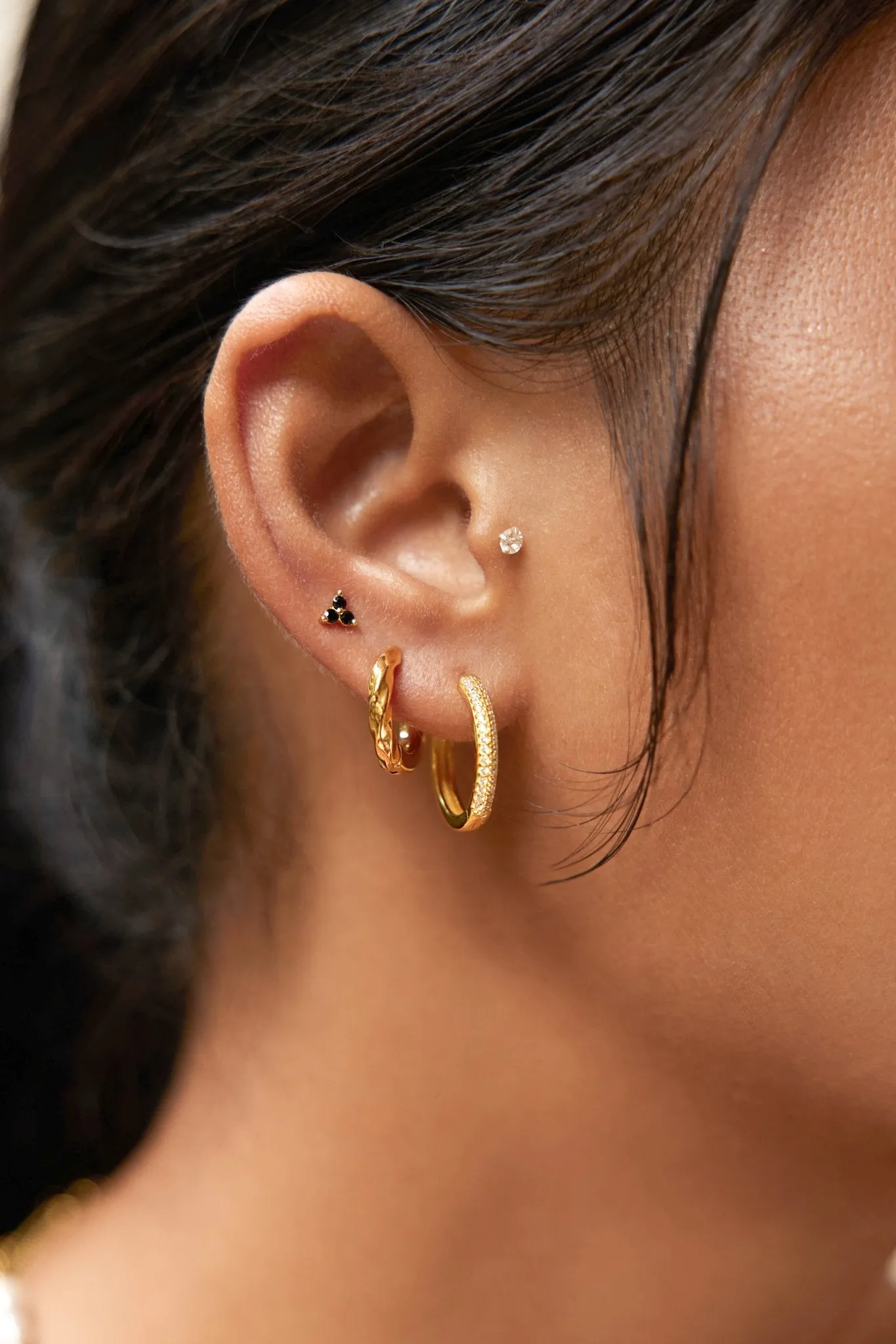 Adele Hoops in Gold sold by Flaire & Co. product image thumbnail 5