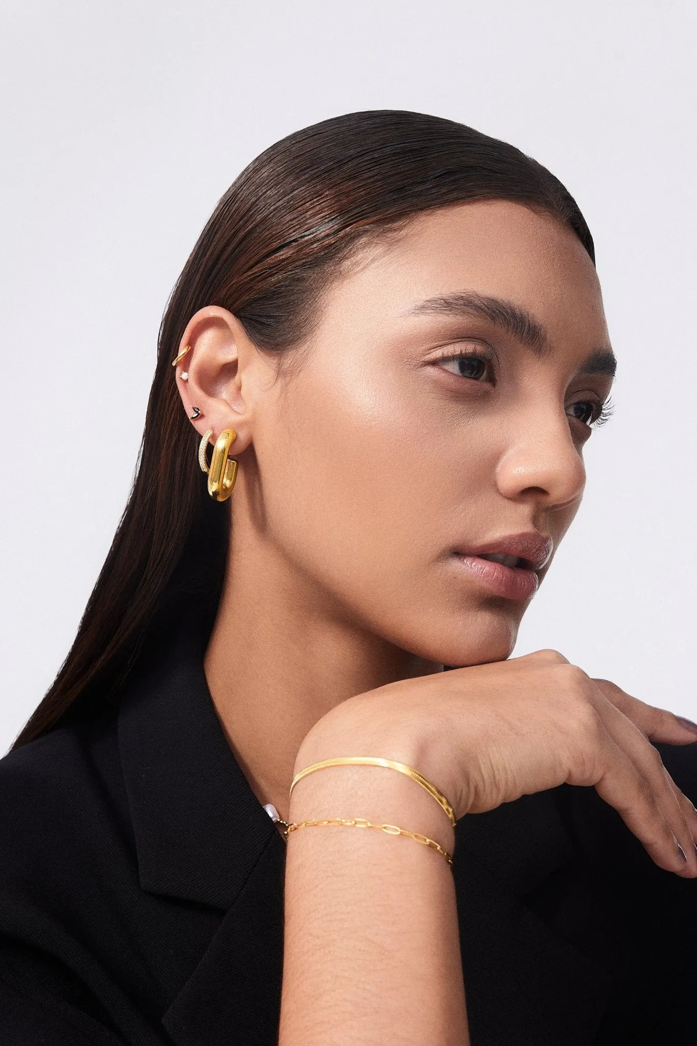 Adele Hoops in Gold sold by Flaire & Co. product image thumbnail 2