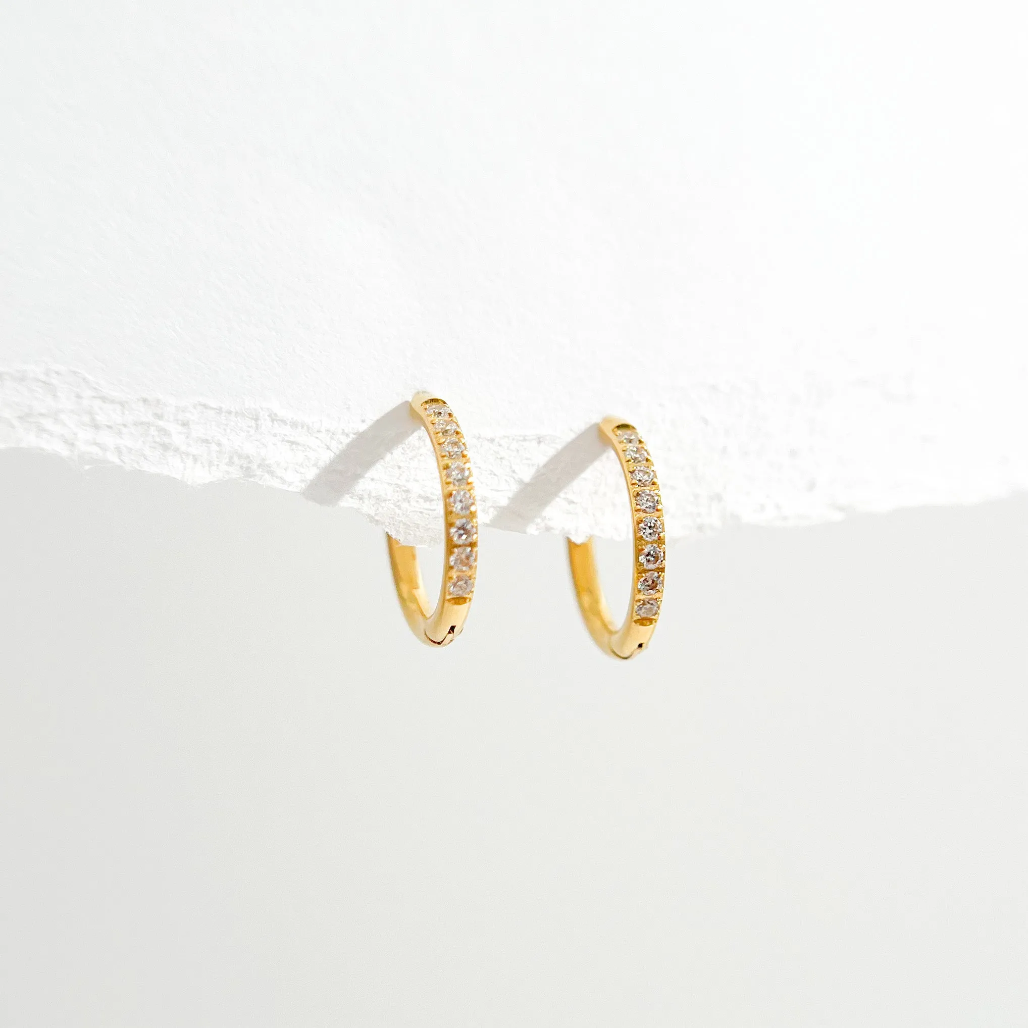 Crystal Gold Hoops sold by Flaire & Co. product image thumbnail 3