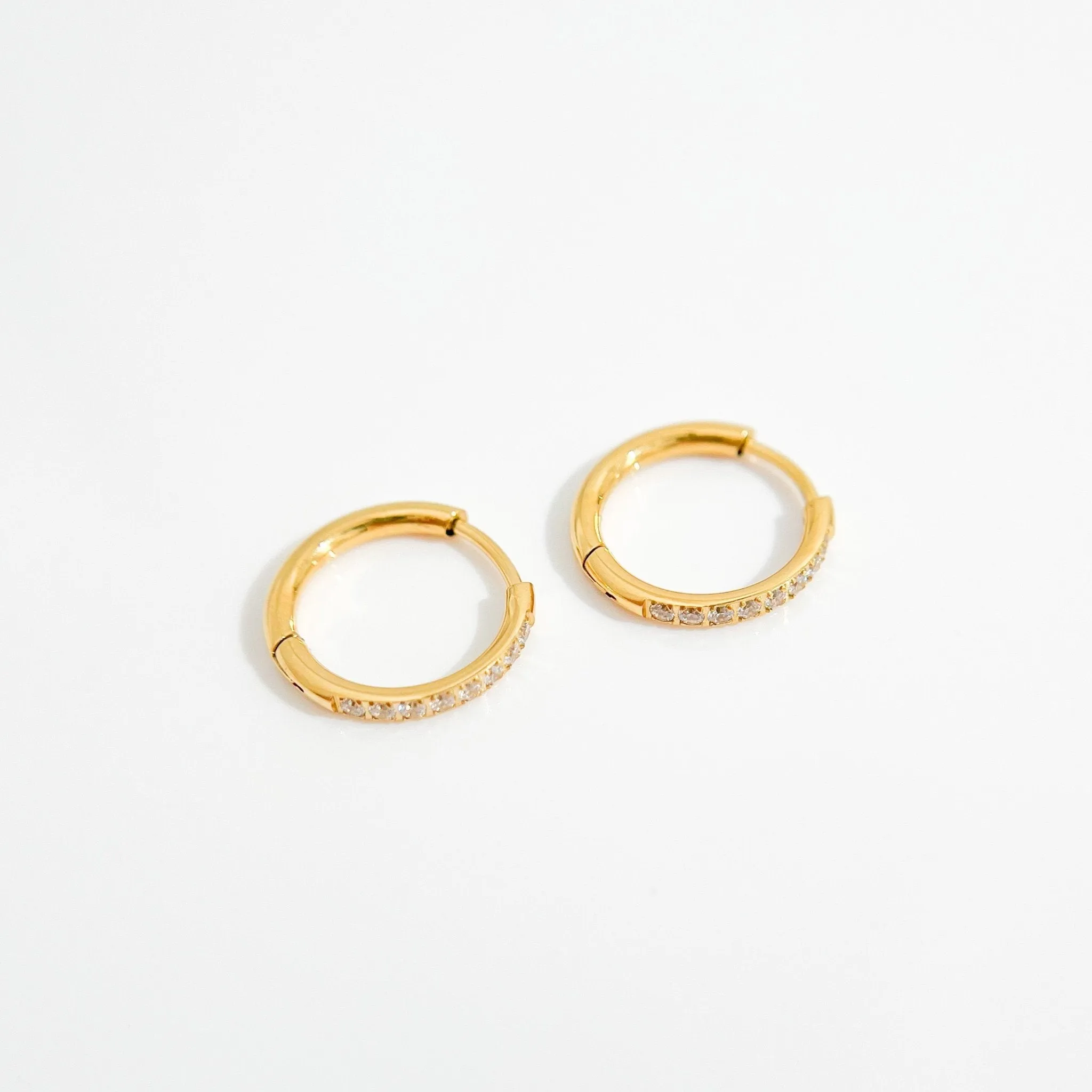 Crystal Gold Hoops sold by Flaire & Co. product image thumbnail 4