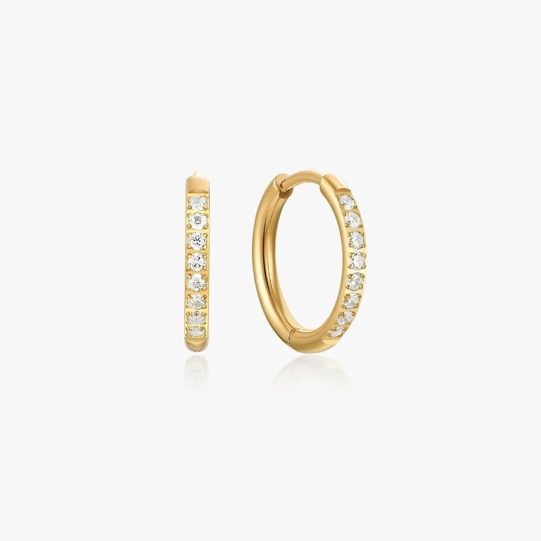 Crystal Gold Hoops sold by Flaire & Co.