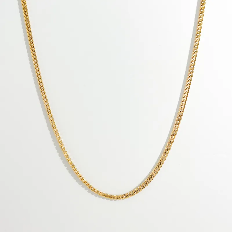 Thin Curb Gold Chain (Unisex) sold by Flaire & Co.