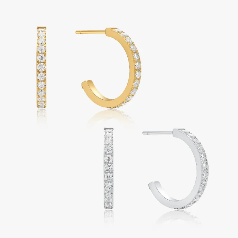 Everyday Medium CZ Hoops sold by Flaire & Co.