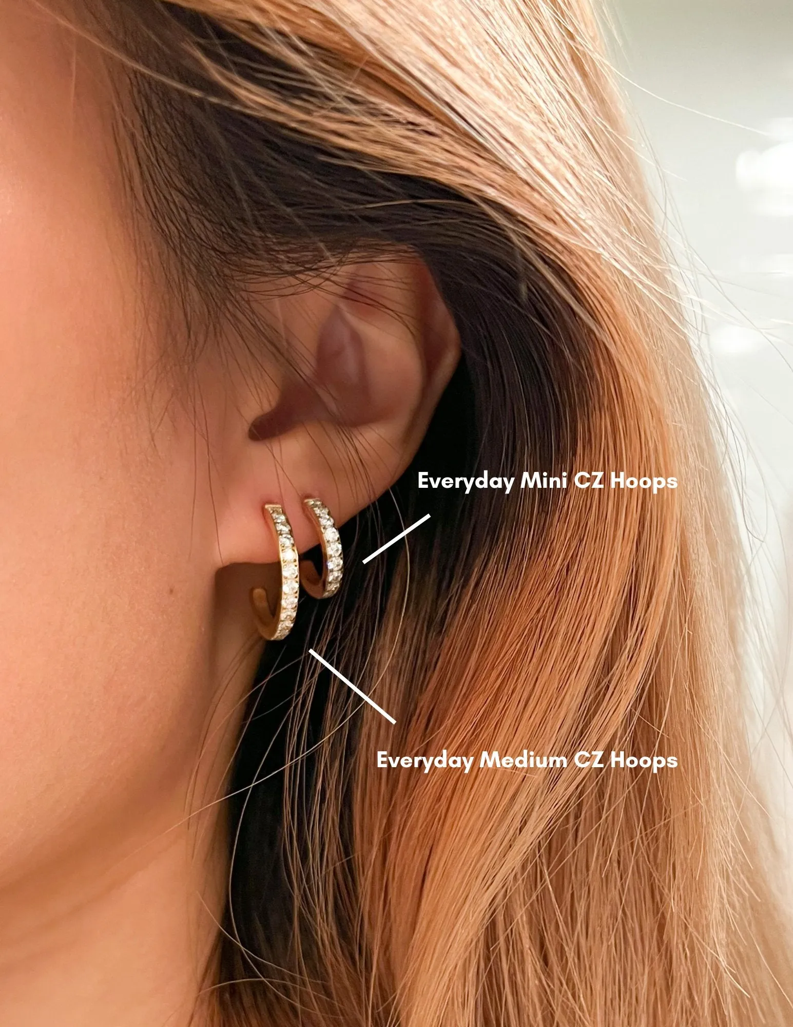 Everyday Medium CZ Hoops sold by Flaire & Co. product image thumbnail 5