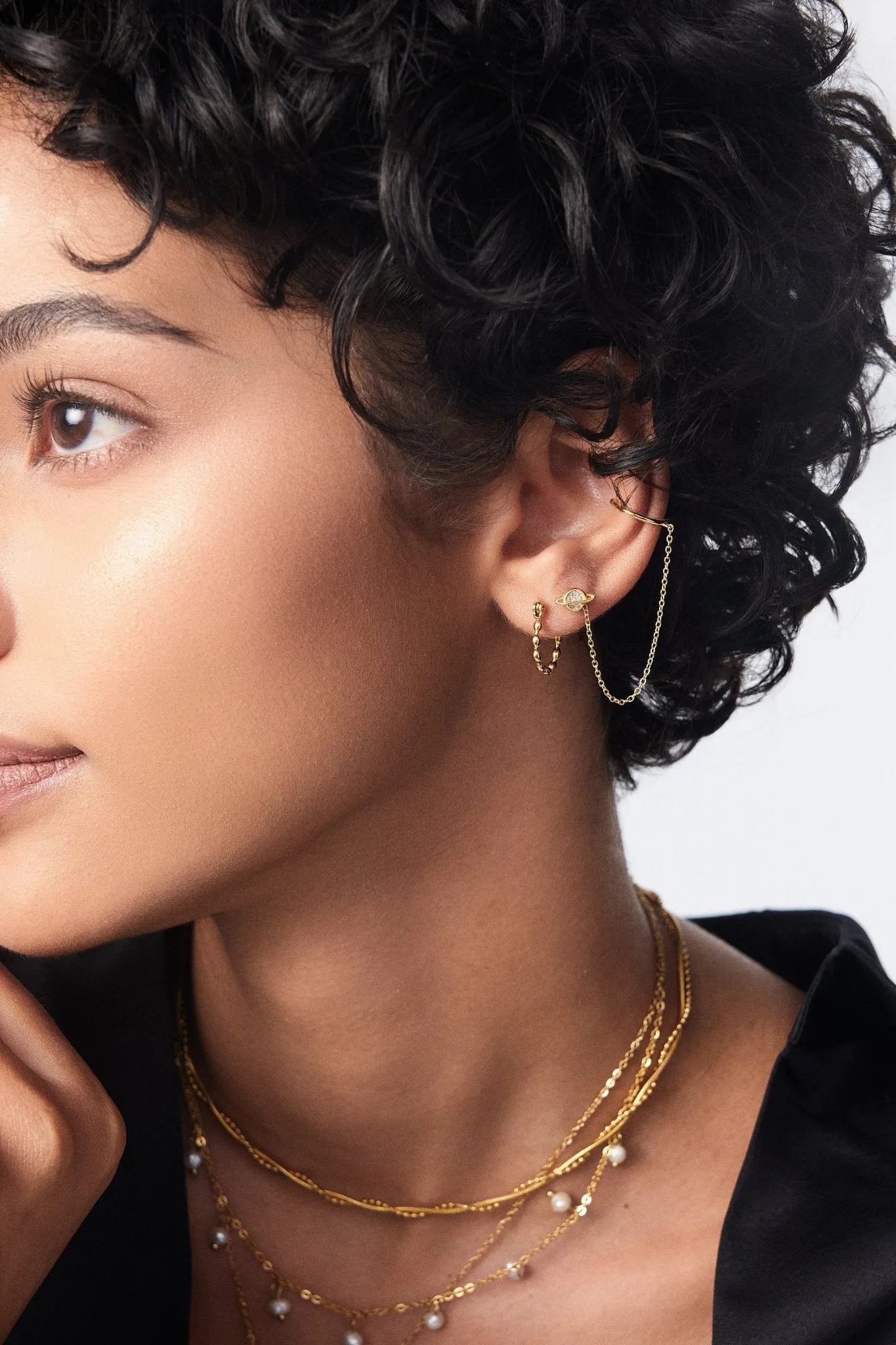 Chain Cuff Stud Jacket in Gold sold by Flaire & Co. product image thumbnail 4