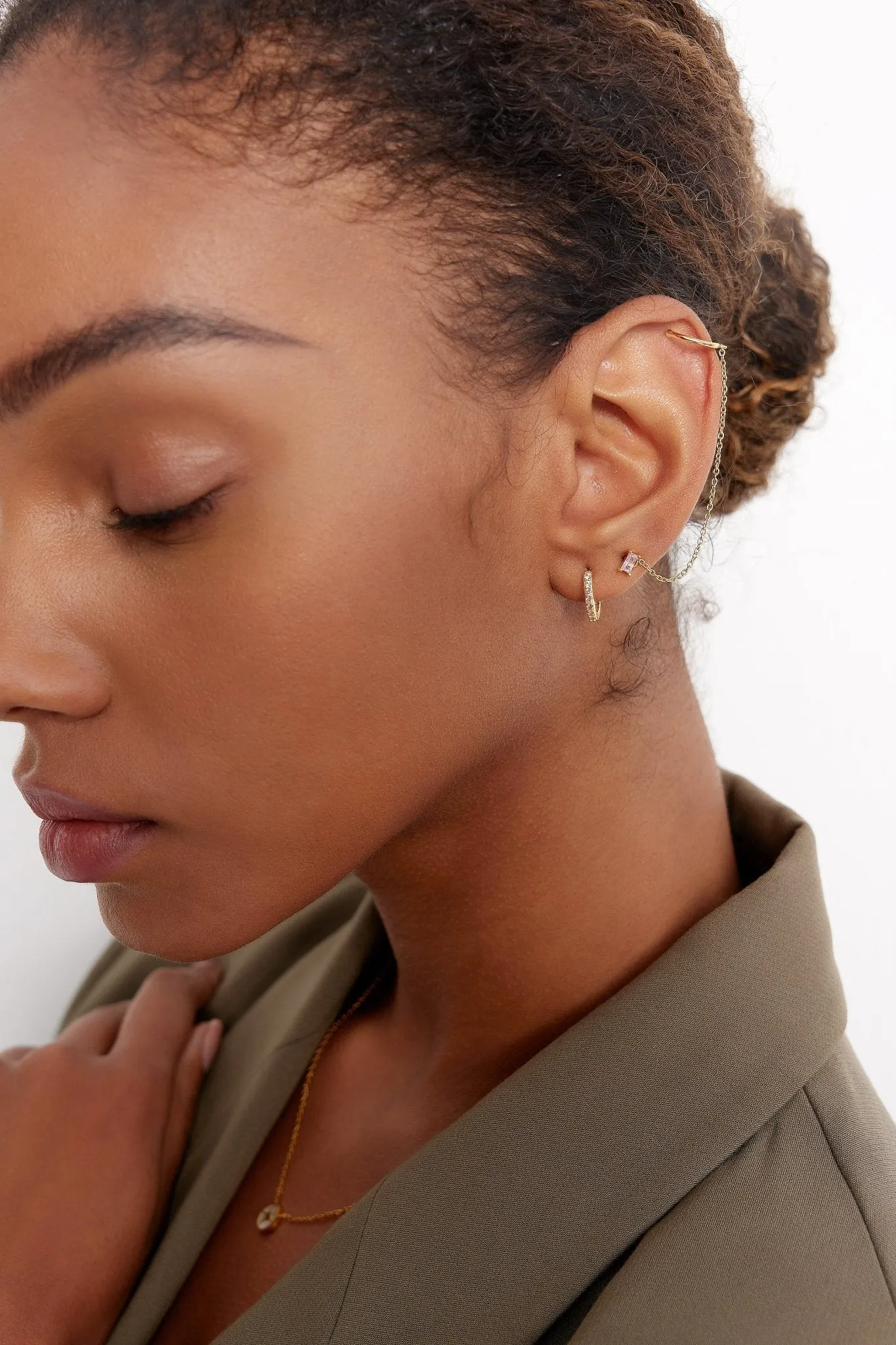 Chain Cuff Stud Jacket in Gold sold by Flaire & Co. product image thumbnail 2