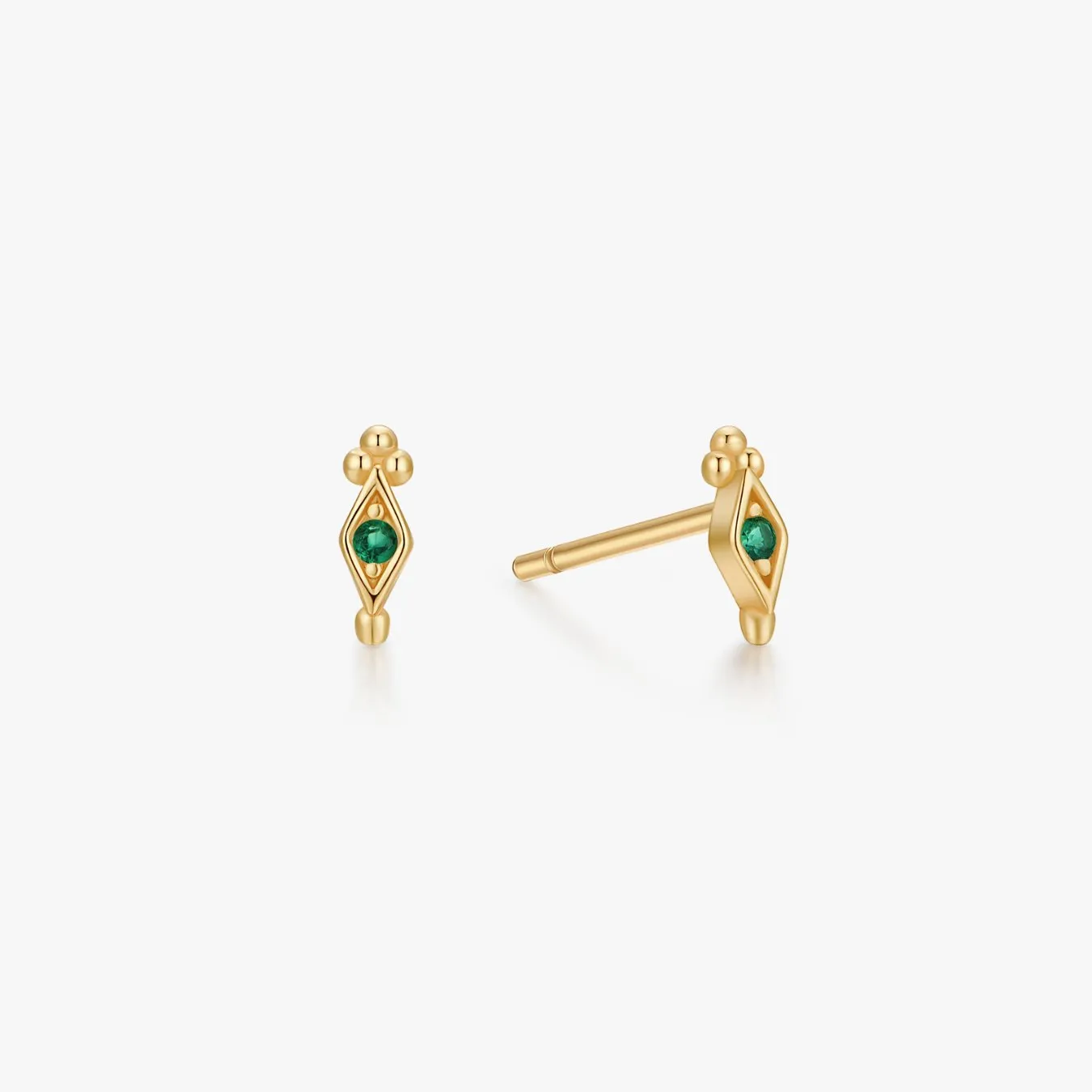 Green Gem Freya Studs in Gold sold by Flaire & Co.