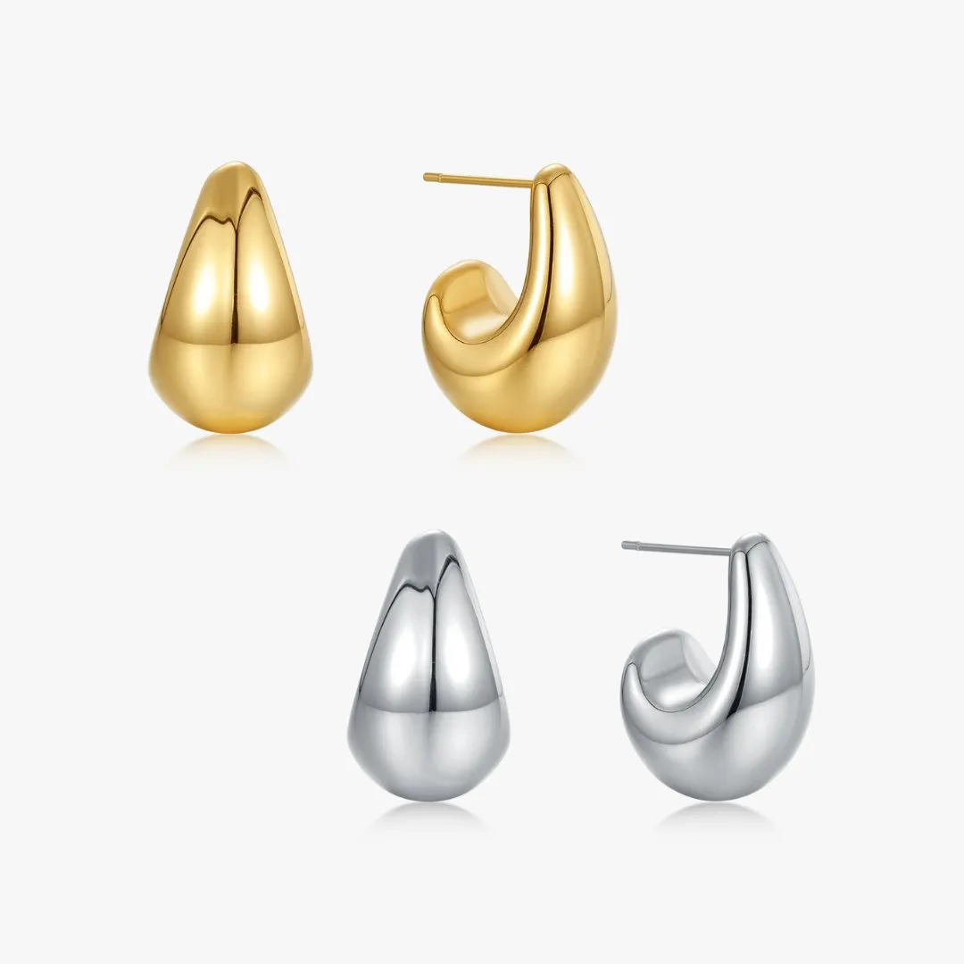 Tear Drop Dome Hoops (Greek Inspired Collection) sold by Flaire & Co.