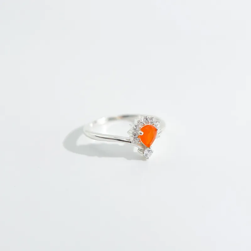 Adena Mexican Fire Opal Sterling Silver Ring sold by Flaire & Co.
