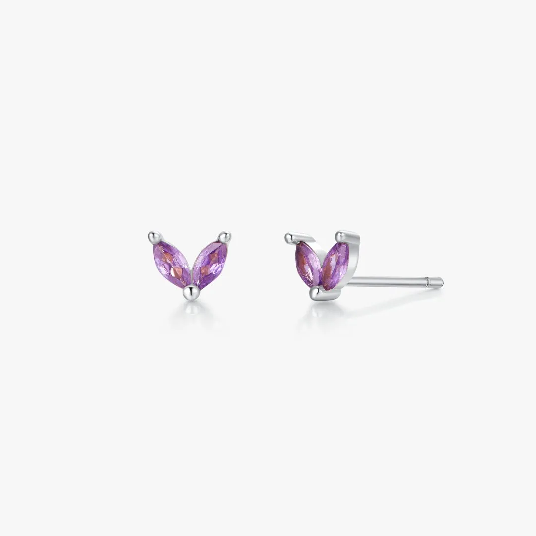 Purple Sprout Sterling Studs in Silver sold by Flaire & Co.