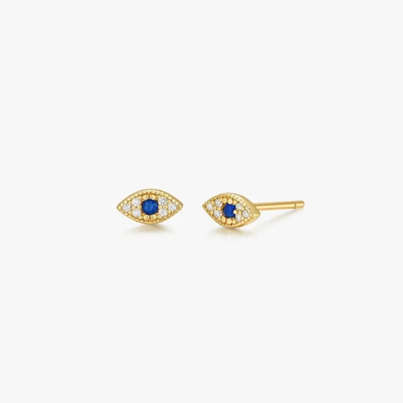 Evil Eye Studs in Gold sold by Flaire & Co.
