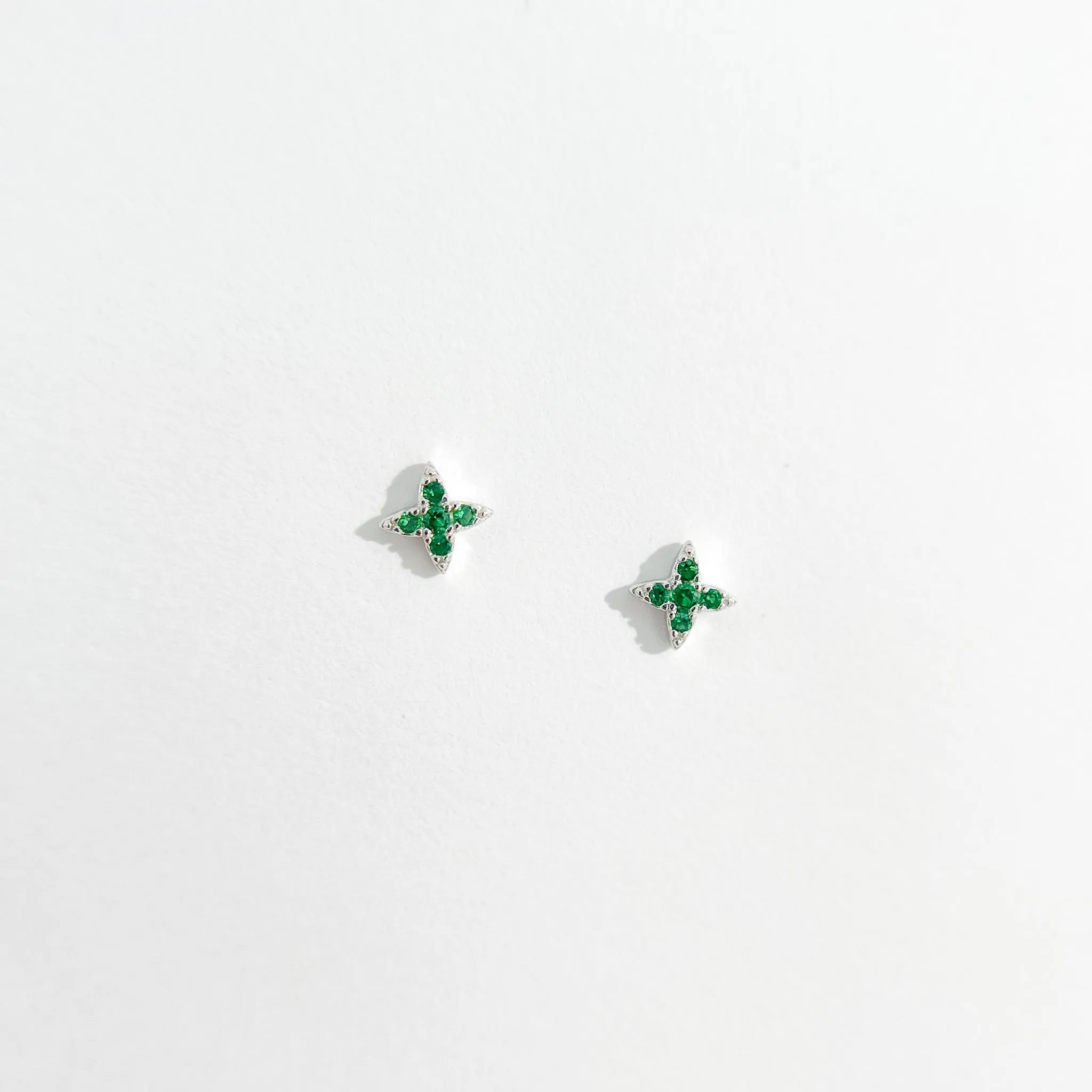Green Gem Estrella Studs in Silver sold by Flaire & Co. product image thumbnail 4