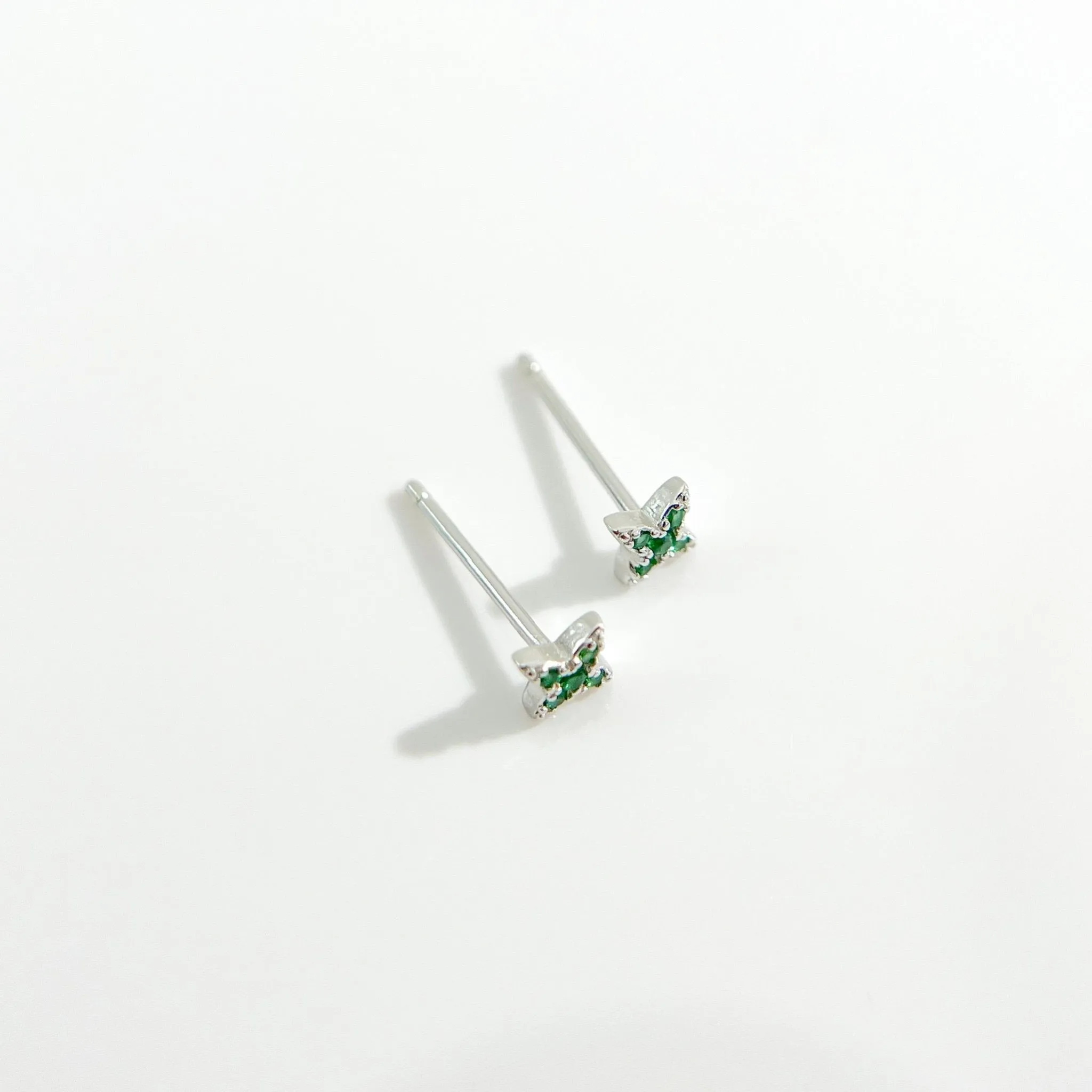 Green Gem Estrella Studs in Silver sold by Flaire & Co. product image thumbnail 3