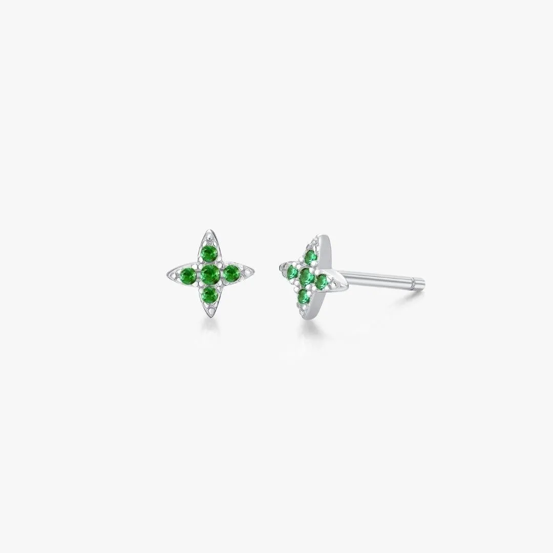 Green Gem Estrella Studs in Silver sold by Flaire & Co.