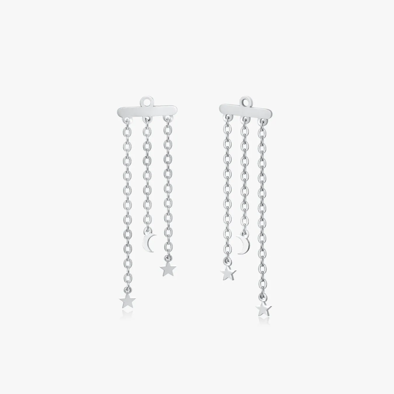 Dangling Star Stud Jacket in Silver sold by Flaire & Co.