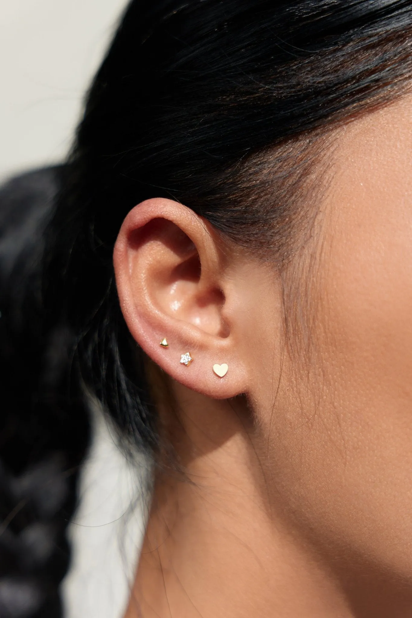 Crystal Moon + Star Sterling Studs in Gold sold by Flaire & Co. product image thumbnail 4