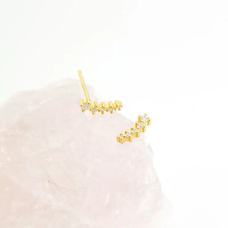 Gianna Sterling Studs in Gold sold by Flaire & Co.