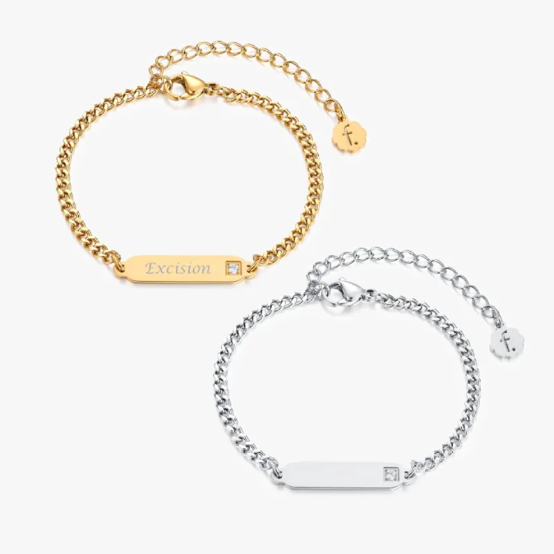 Bar Gem Engravable Bracelets sold by Flaire & Co.
