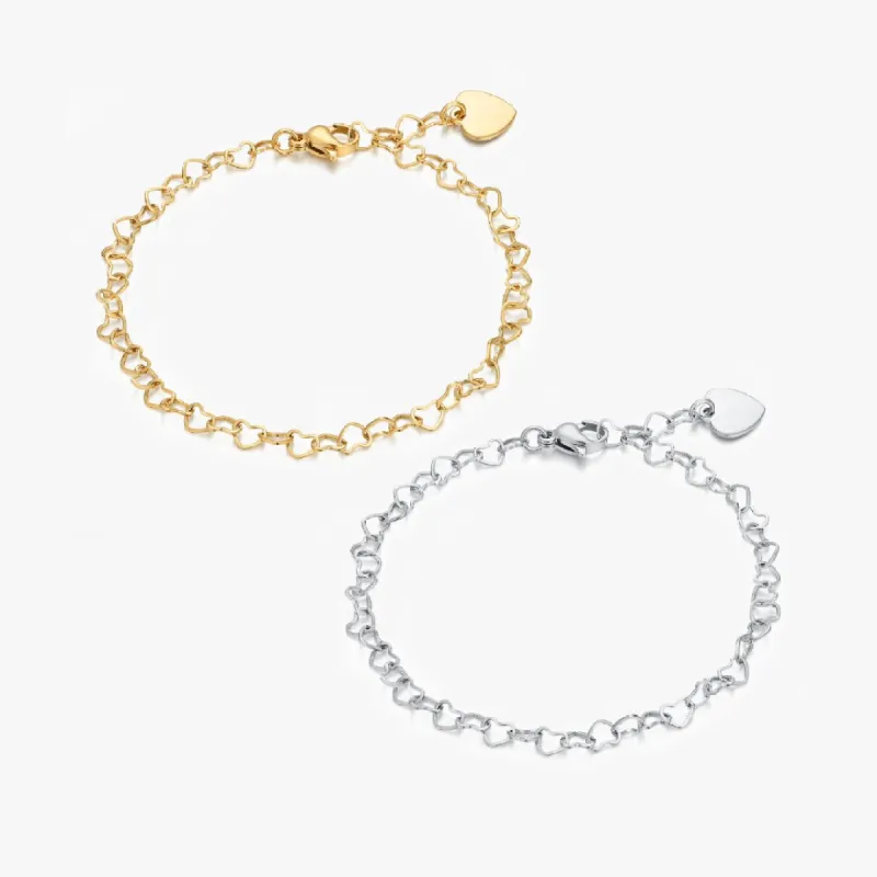 Celia Heart Chain Bracelet sold by Flaire & Co.