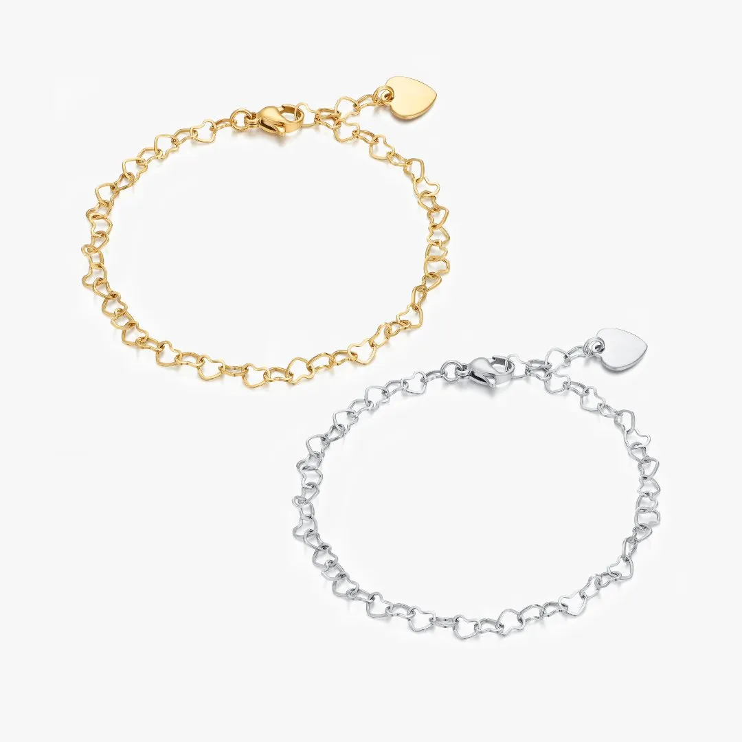 Celia Heart Chain Bracelet sold by Flaire & Co.