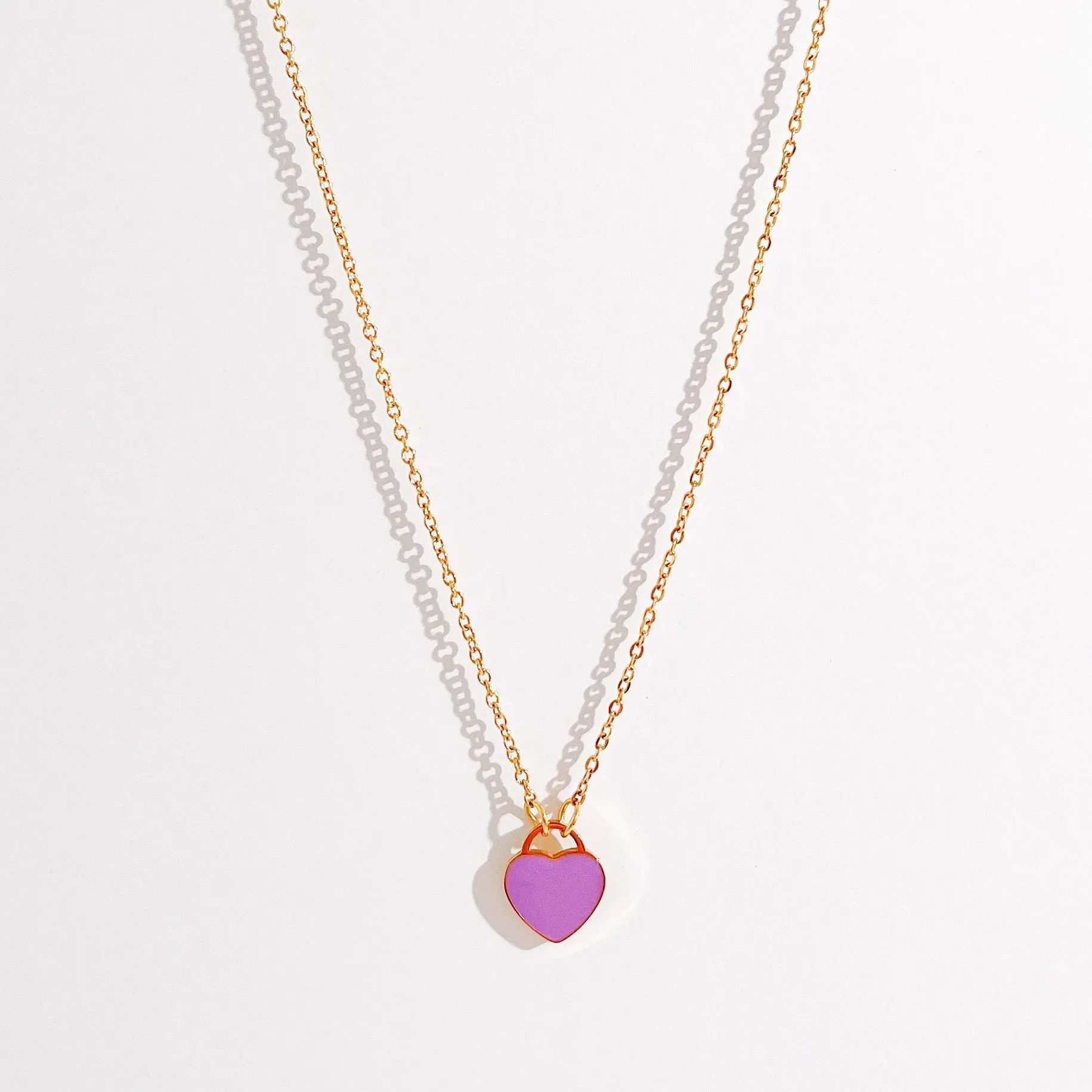 Enamel Heart Necklaces in Gold (Not A Set) sold by Flaire & Co. product image thumbnail 3