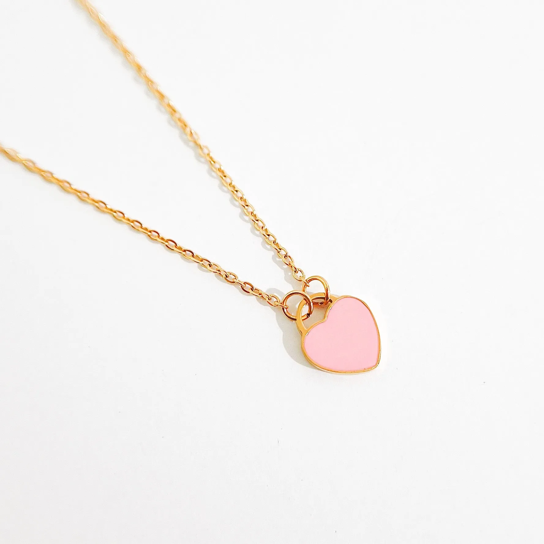 Enamel Heart Necklaces in Gold (Not A Set) sold by Flaire & Co. product image thumbnail 5