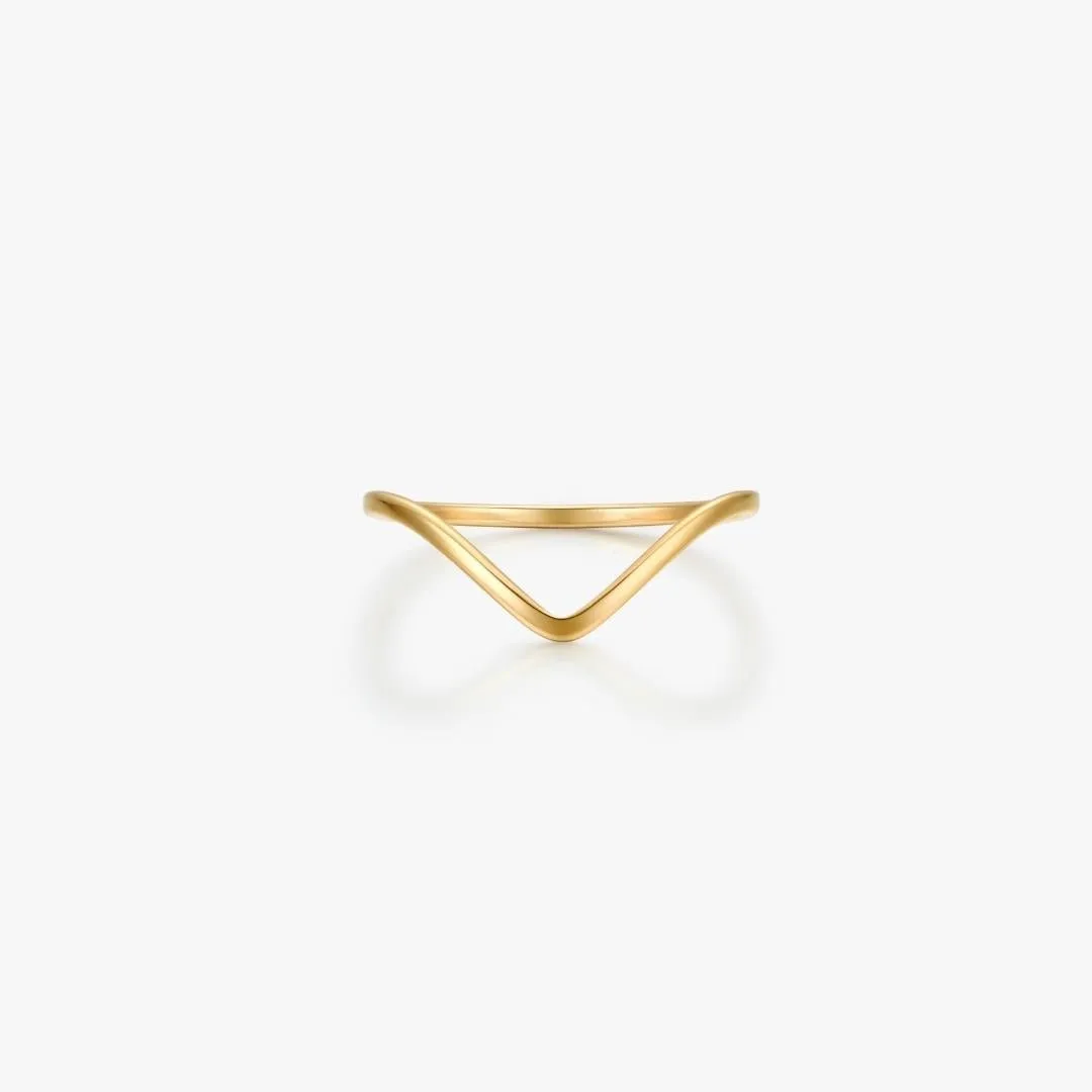 V Stacker Gold Ring sold by Flaire & Co.