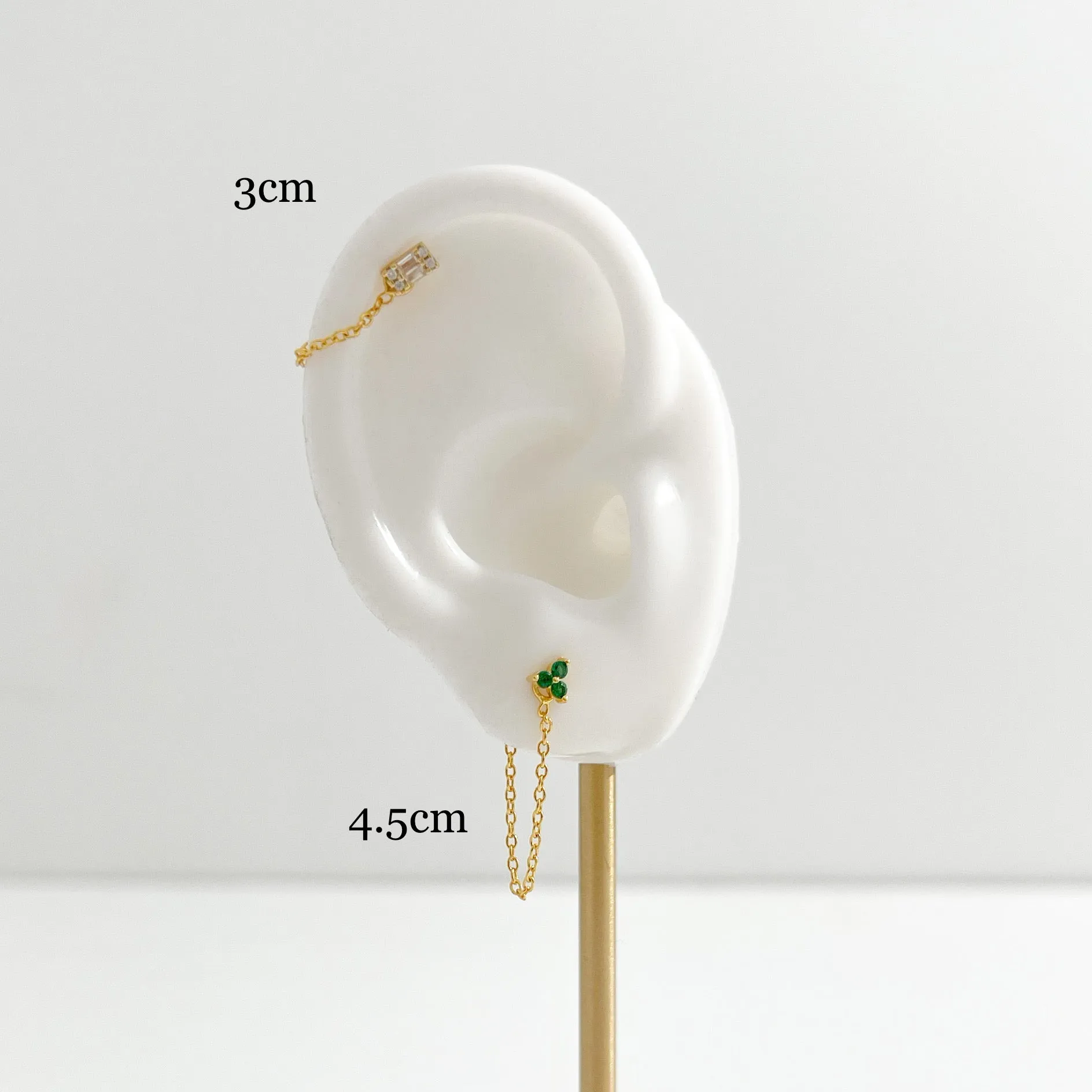 Green Twinkle Studs in Gold sold by Flaire & Co. product image thumbnail 5