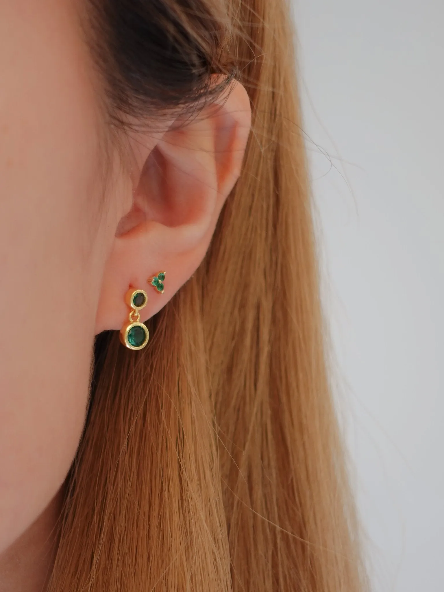 Green Twinkle Studs in Gold sold by Flaire & Co. product image thumbnail 3
