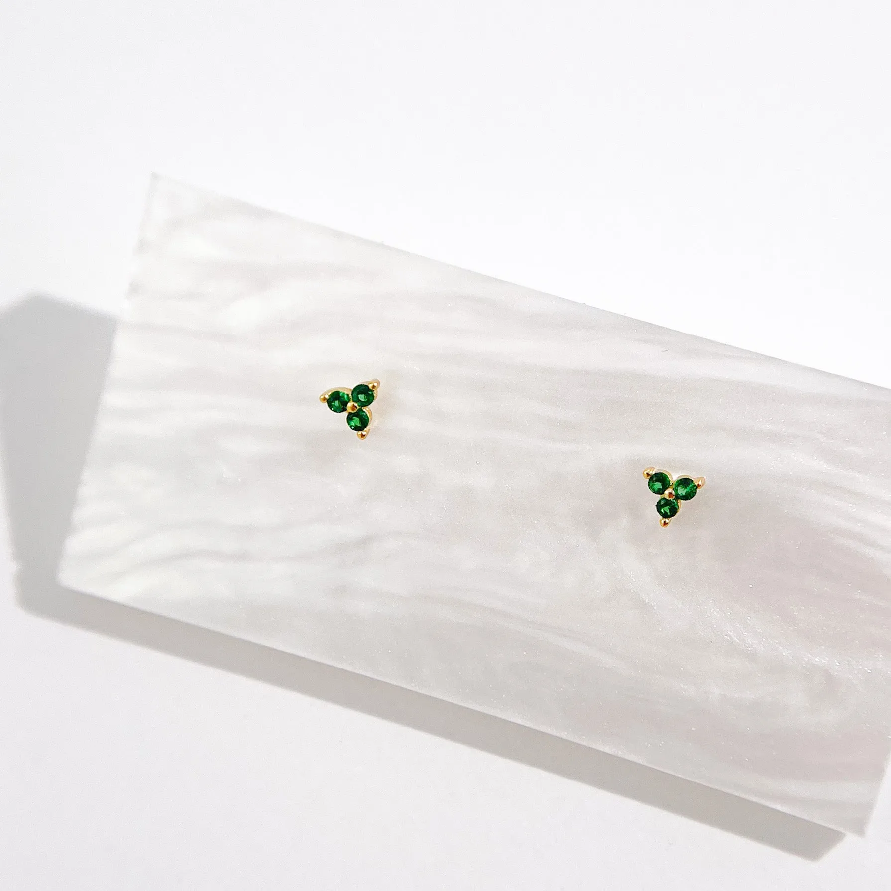 Green Twinkle Studs in Gold sold by Flaire & Co. product image thumbnail 4