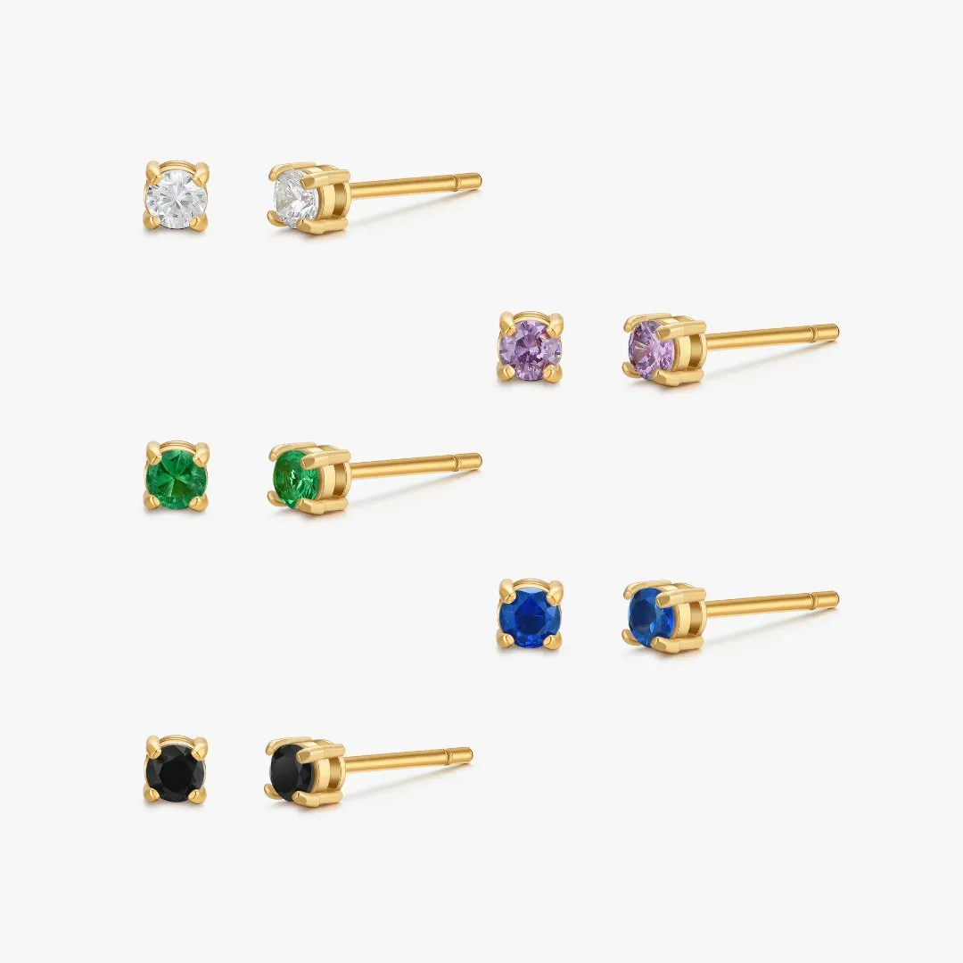 Simple CZ Studs in Gold sold by Flaire & Co.