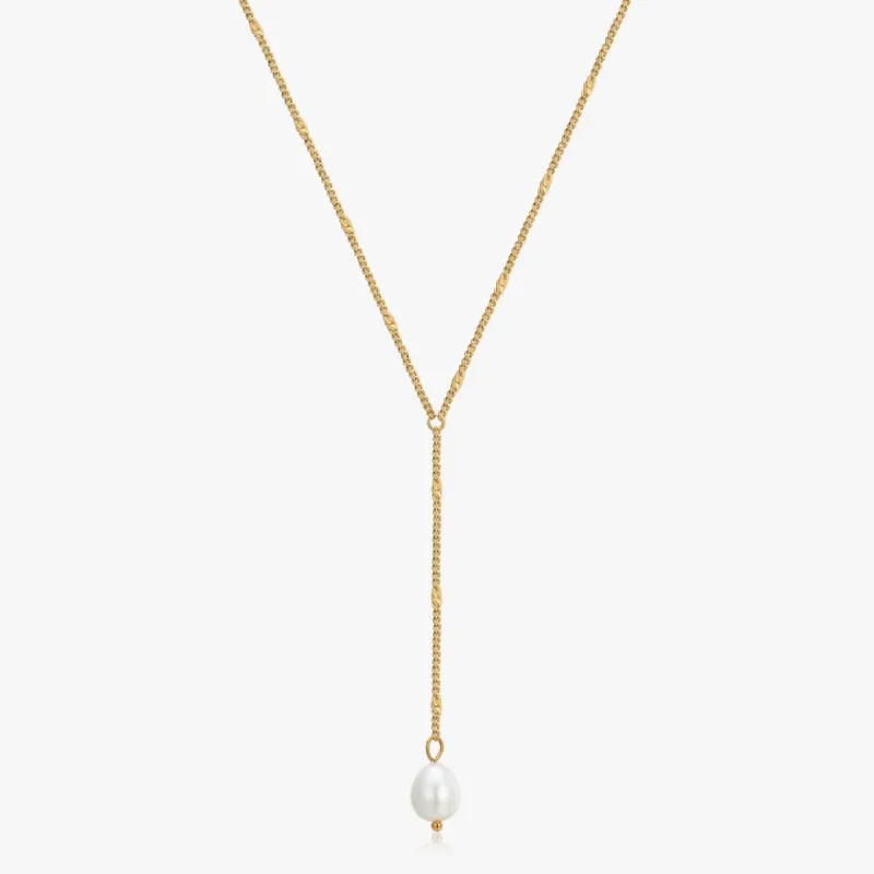 Lariat Pearl Necklace sold by Flaire & Co.