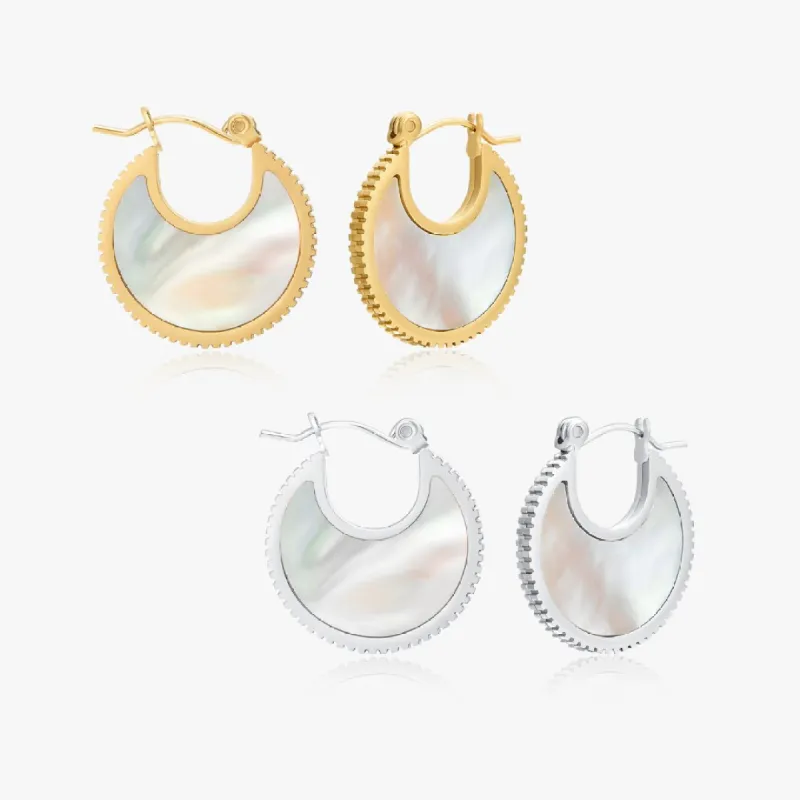 Mother of Pearl Hoop Earrings sold by Flaire & Co.