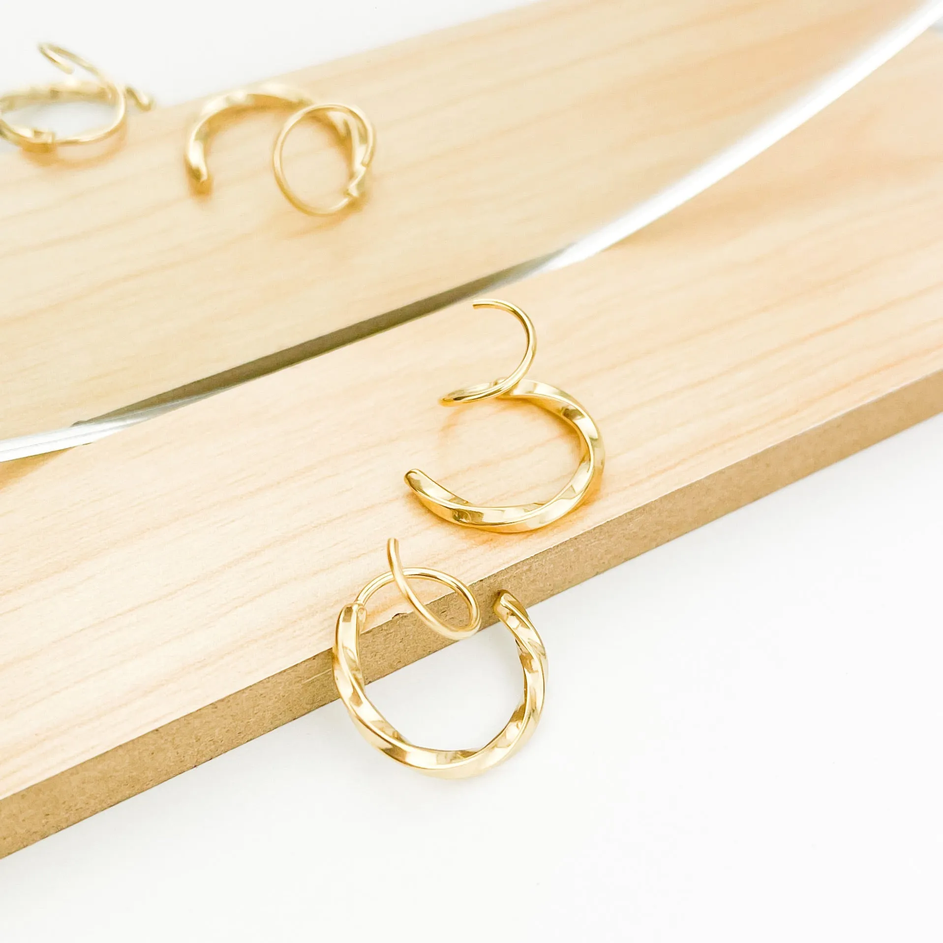 Julissa Faux Double Hoop Earrings sold by Flaire & Co. product image thumbnail 3