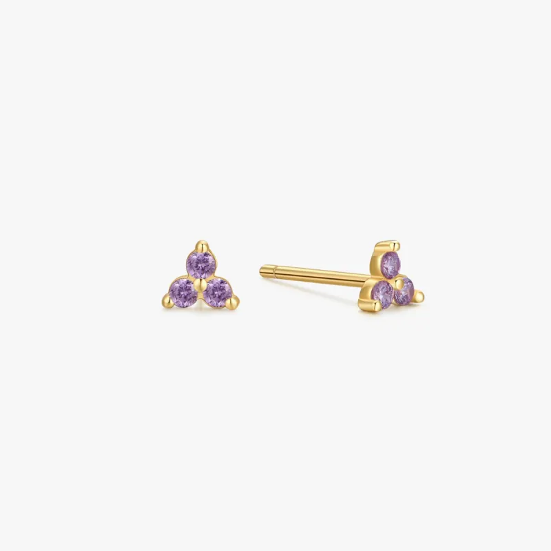 Purple Twinkle Sterling Studs in Gold sold by Flaire & Co.