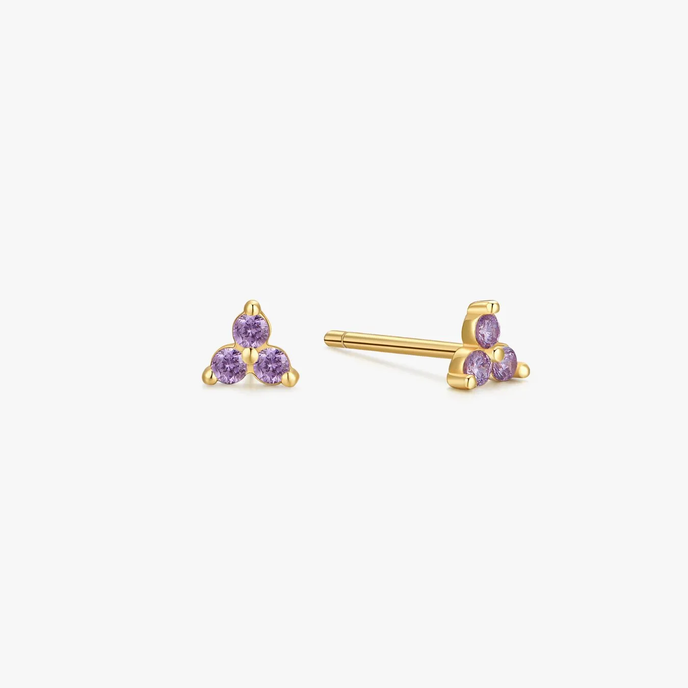 Purple Twinkle Sterling Studs in Gold sold by Flaire & Co.